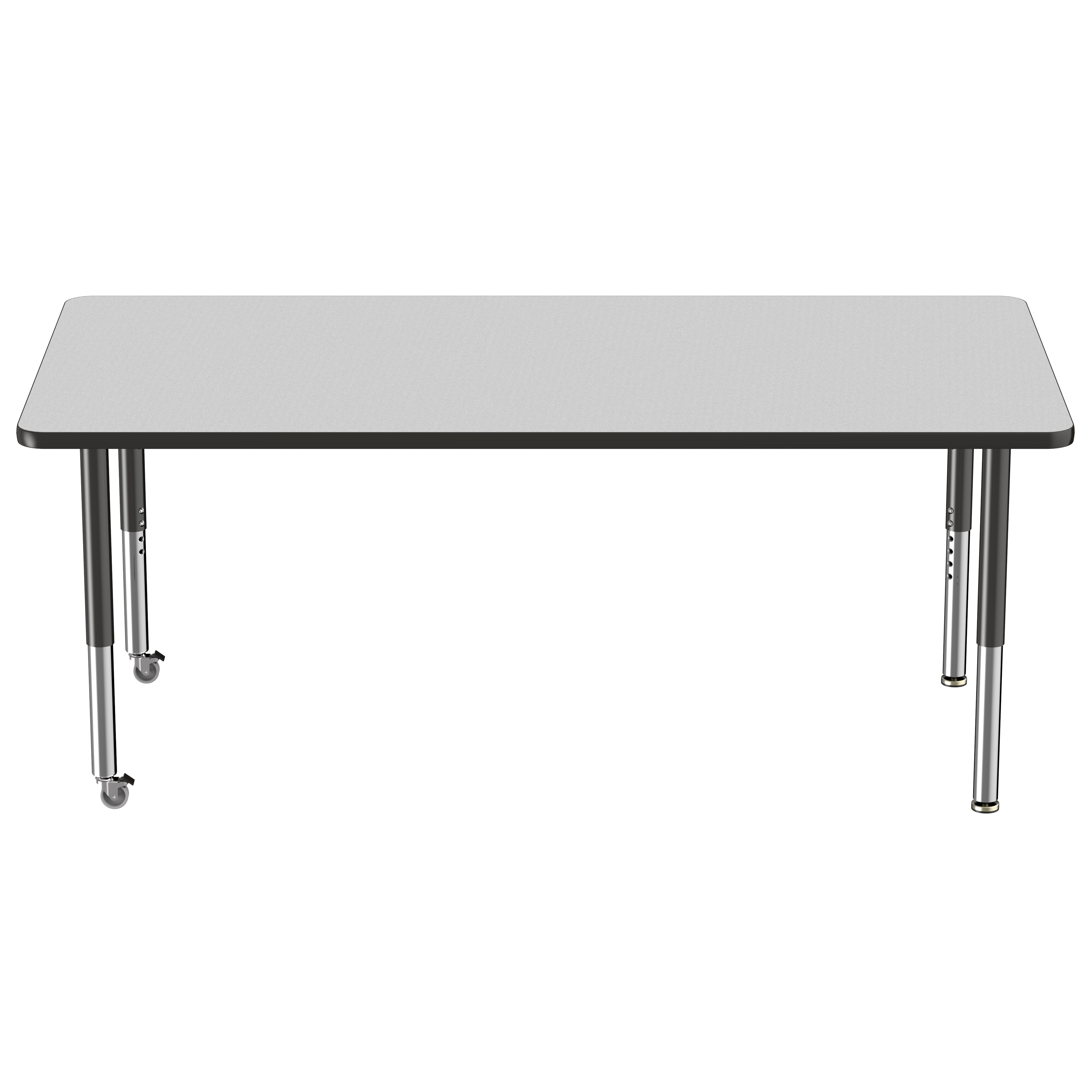 36" x 72" Rectangle T-Molding Activity Table with Adjustable Super Legs - Gray/Black