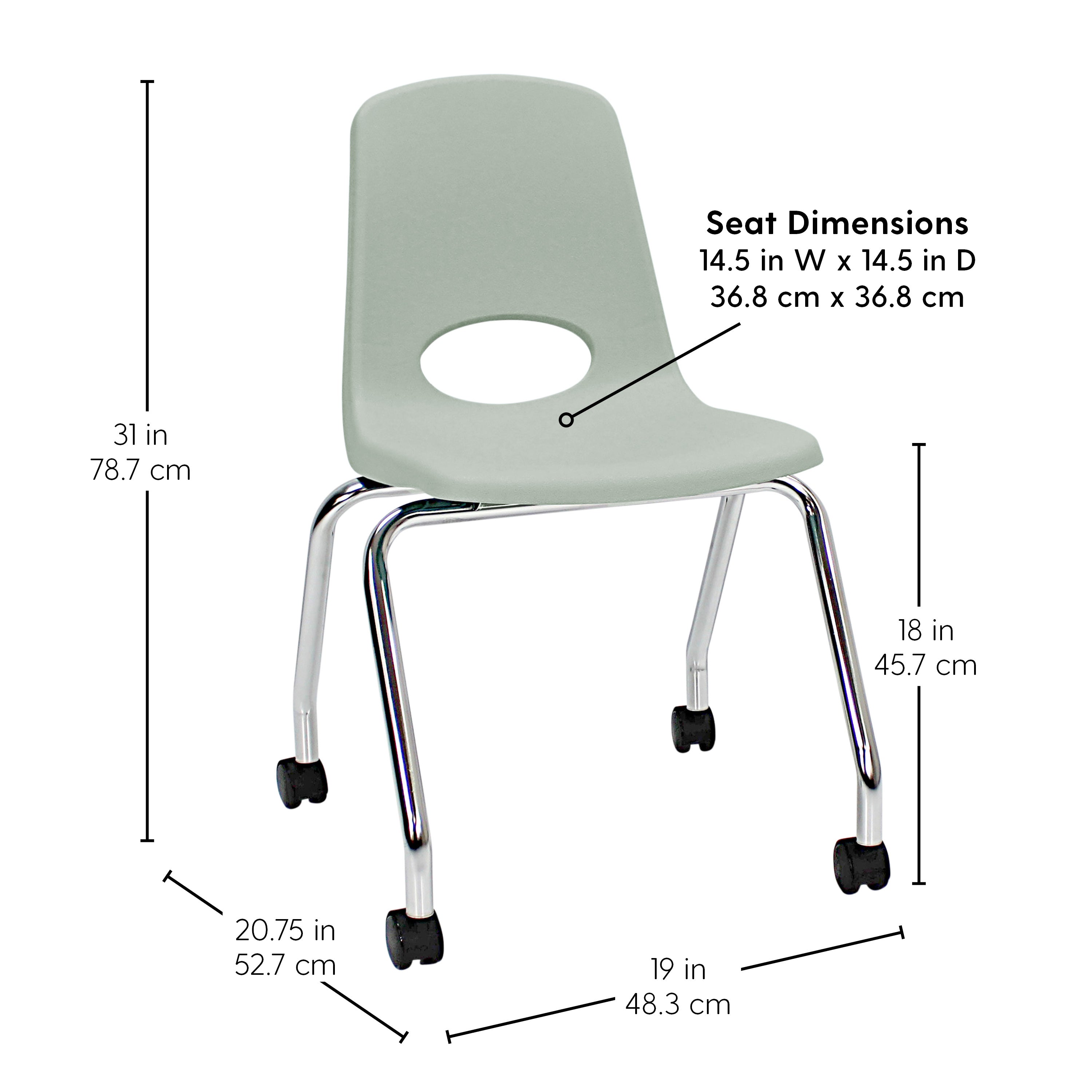 18" Mobile Chair with Casters - Light Gray