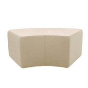 Outdoor 24" x 48" S-Curve Ottoman with Sunbrella, 18" H - Fretwork Flax/Spectrum Sand