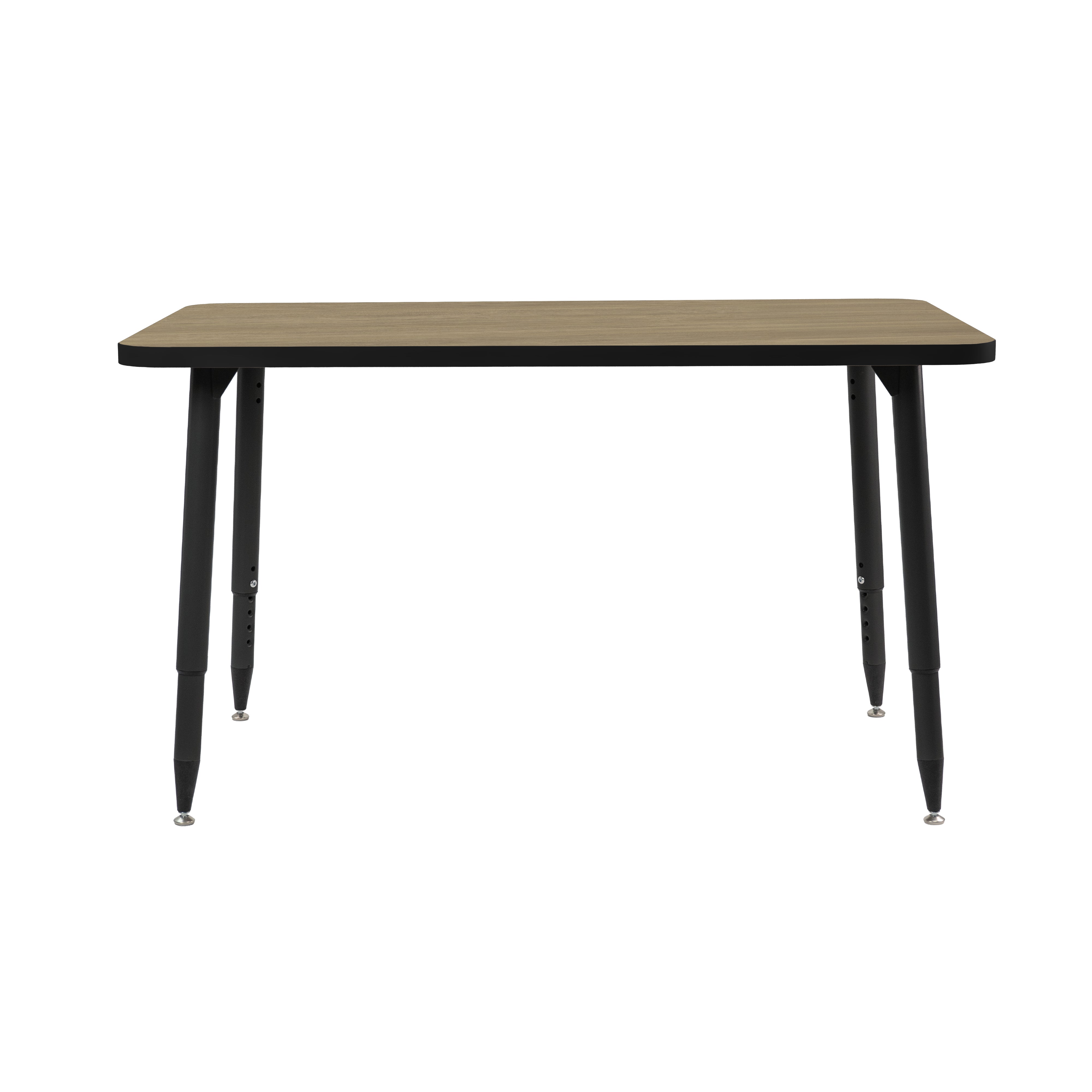 Adapte 30" x 48" Rectangle Thermofused Activity Table with Adjustable Tapered Legs - Pasadena Oak/Black