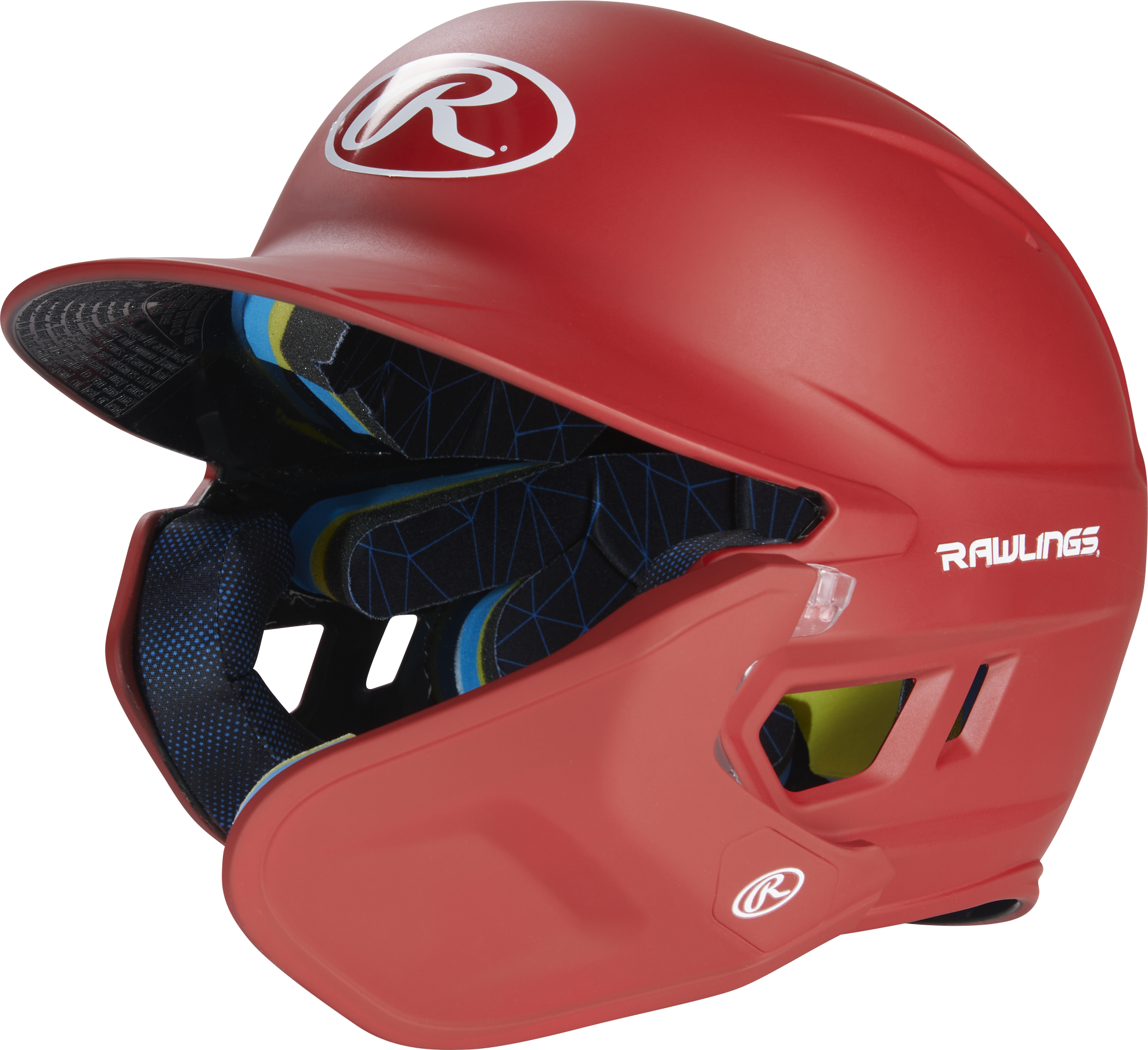 Rawlings Mach Adjust With Rhb Extension Matte Senior Batting Helmet - Scarlet