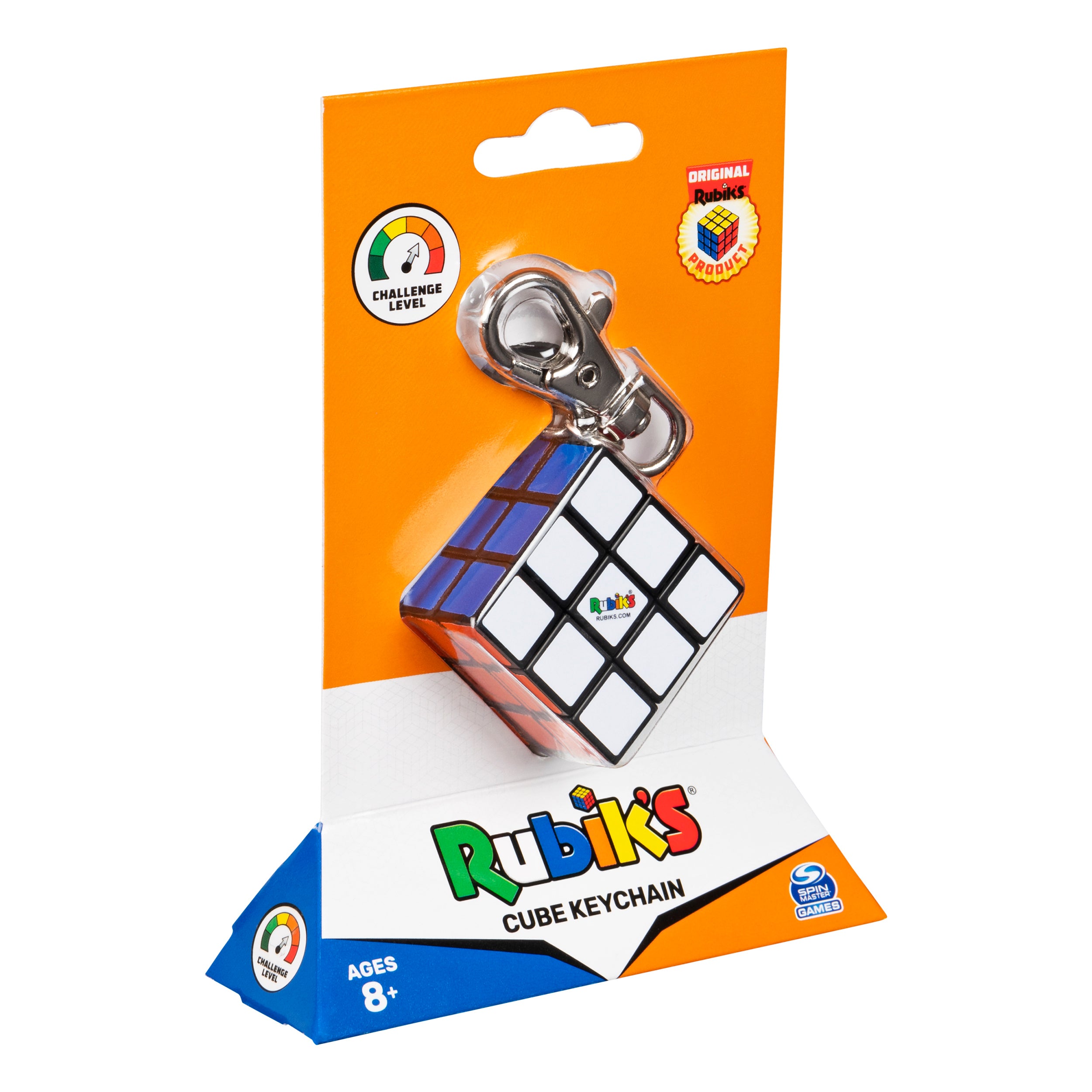 Rubik’s Cube Keyring Edition. Classic 3x3 Mini Cube Keyring Accessory, Travel Puzzle Toy