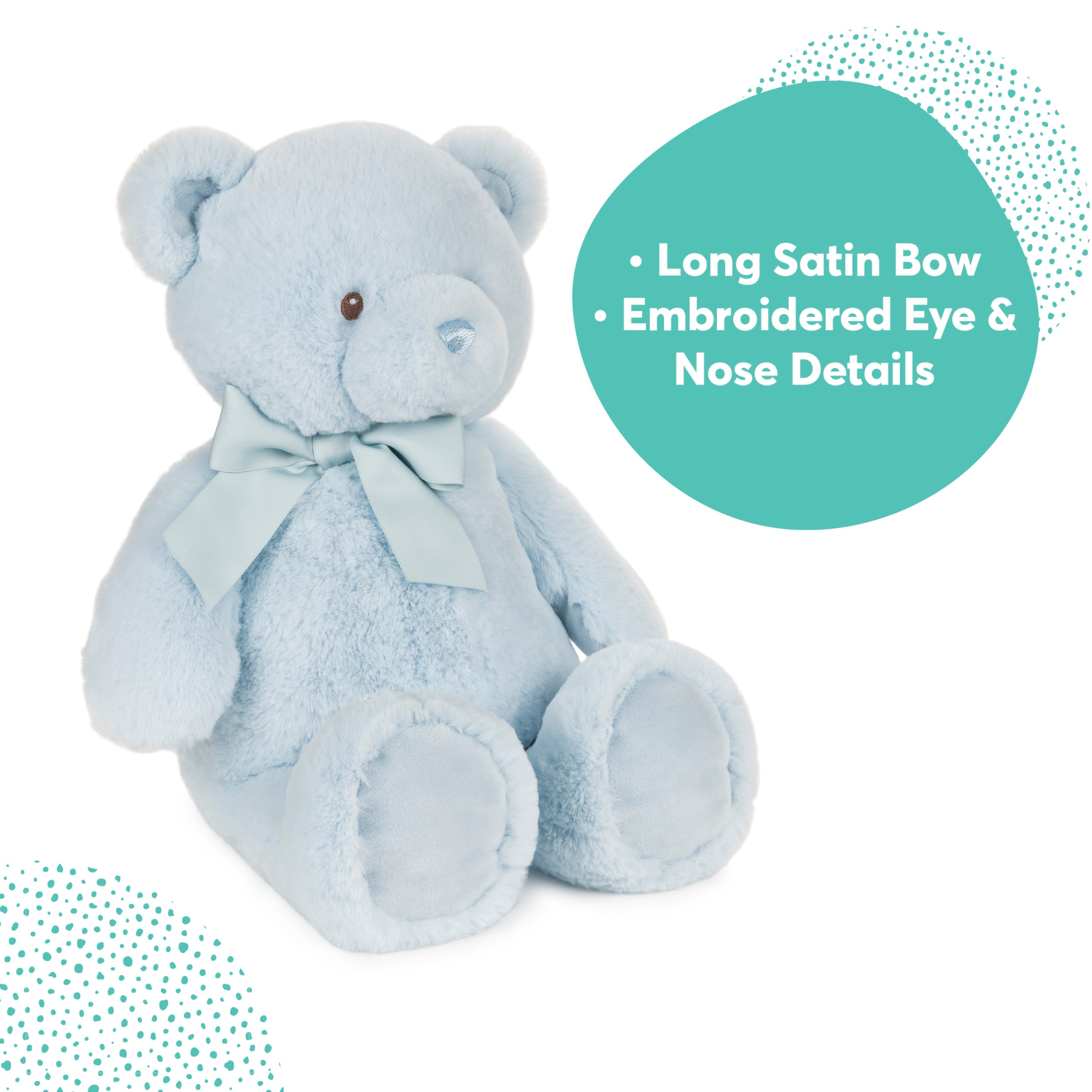 Baby GUND My First Friend Teddy Bear, Blue, Ultra Soft Animal Plush Toy for Babies and Newborns