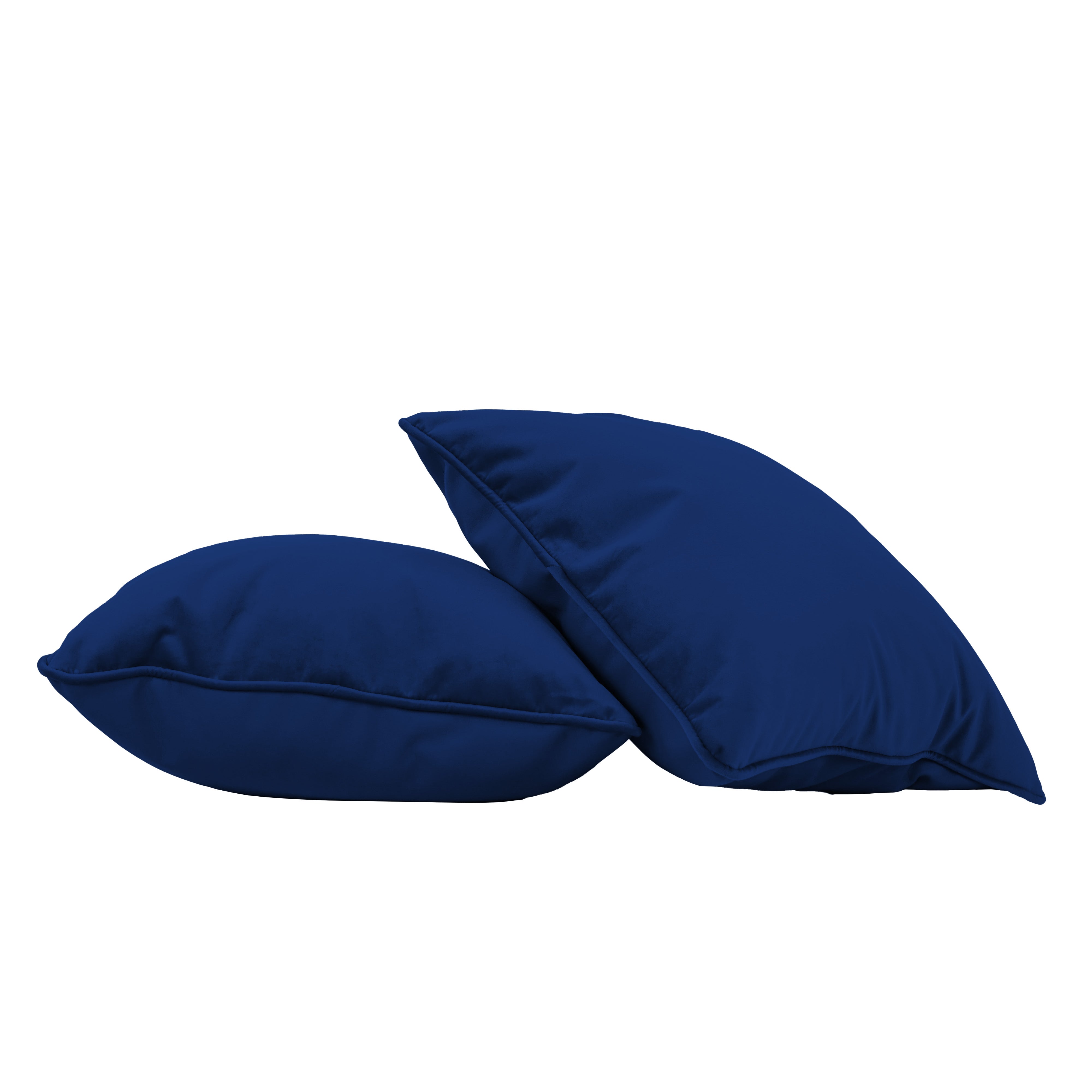 18" x 18" Square Microfiber and Faux Leather Pillow with Piping, 2-Piece - Eclipse
