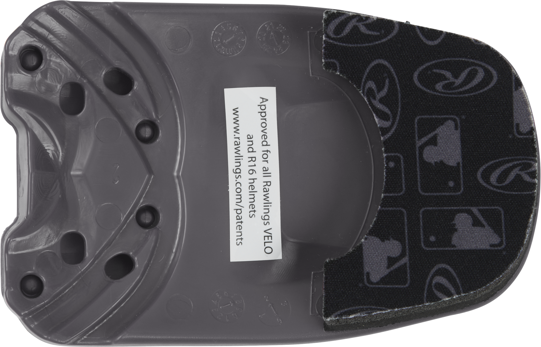 Rawlings Reversible Extension For R16 Batting Helmet - Right Handed Batter/Left Handed Batter - Graphite