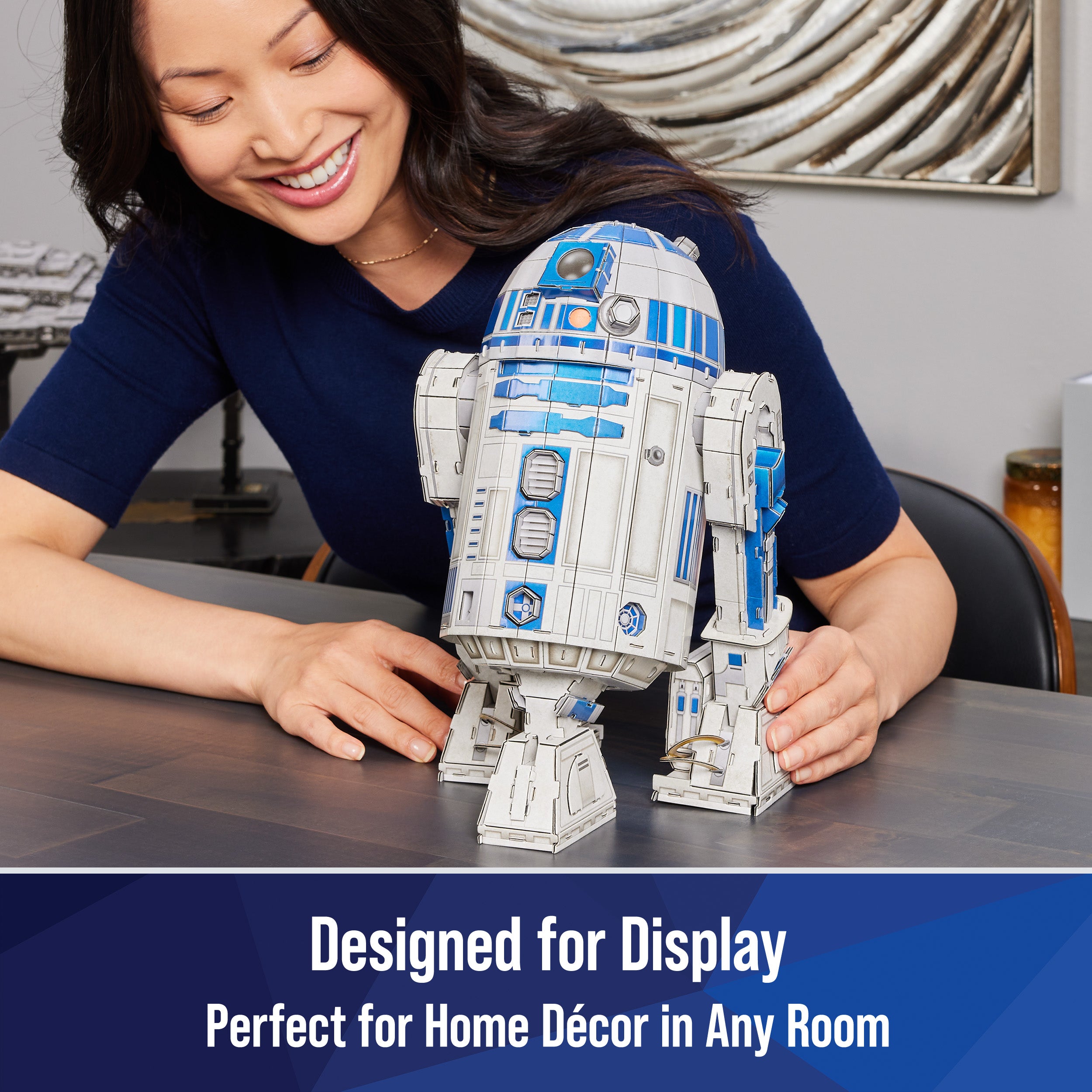 4D Build Star Wars R2-D2 Cardstock 3D Model Kit, Star Wars Gifts, Toys Desk Décor for Fans & Collectors, Adults & Teens 12+