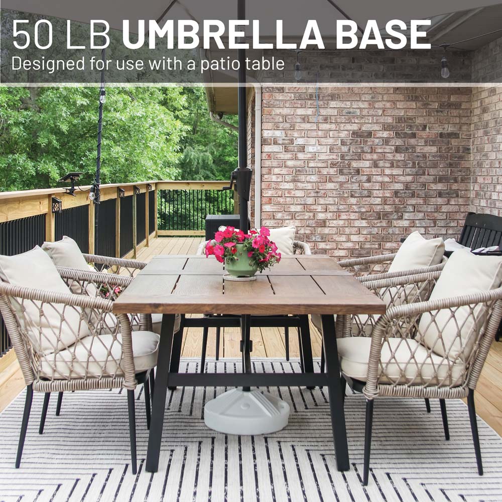Umbrella Base (White) Filled to Approx. 50 lb.