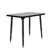 Adapte 24" x 36" Rectangle Thermofused Activity Table with Adjustable Tapered Legs - Gray/Black