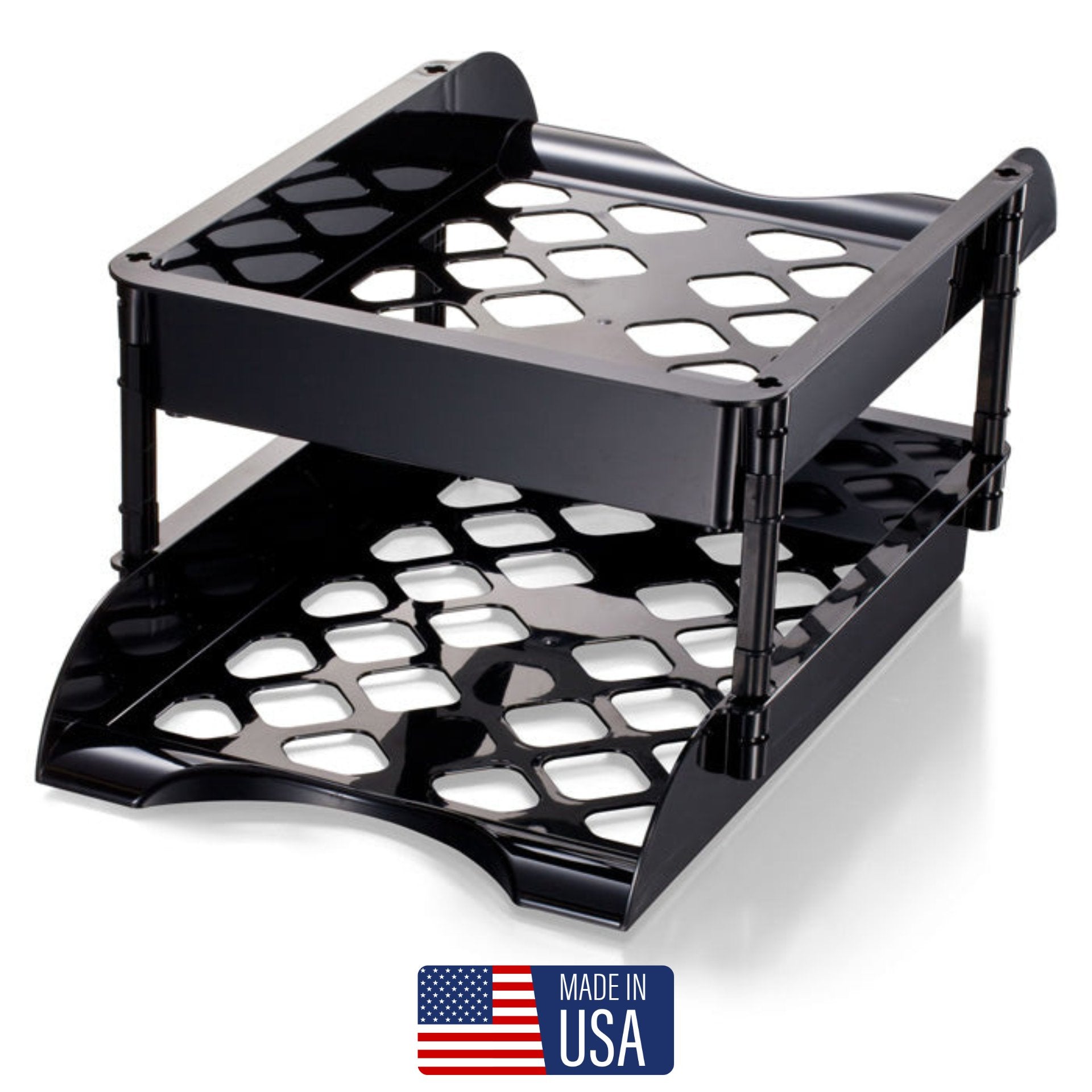 High Rise Unbreakable Letter/Legal Tray, Front Load, w/3 Sets Of Supports