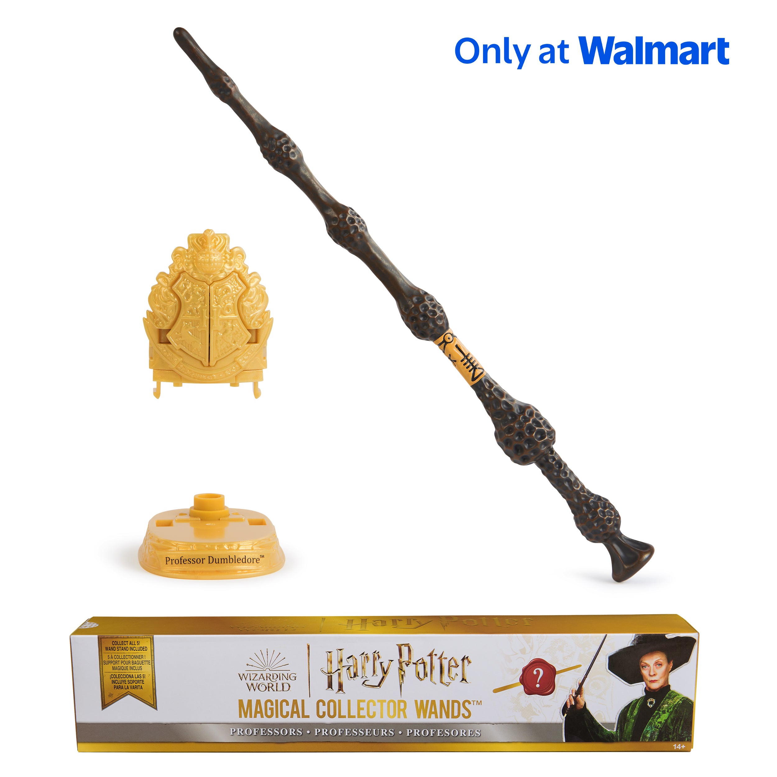 Wizarding World Harry Potter, Magical Collector Mystery Wand with Hogwarts Display Stand, Professors Series Styles Will Vary