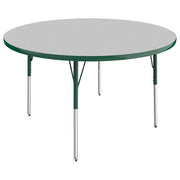 48" Round T-Molding Activity Table with Adjustable Standard Swivel Glide Legs - Gray/Green