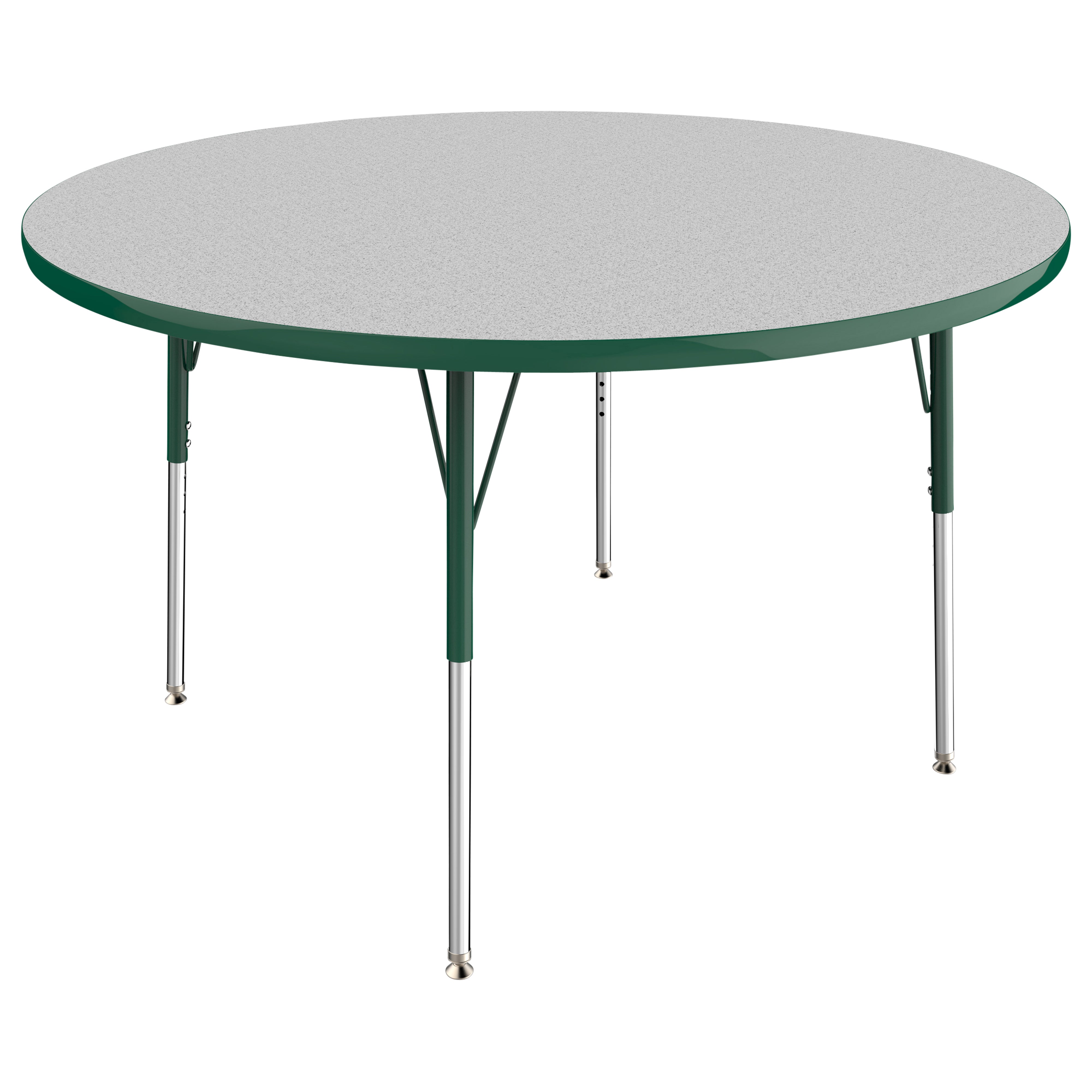 48" Round T-Molding Activity Table with Adjustable Standard Swivel Glide Legs - Gray/Green