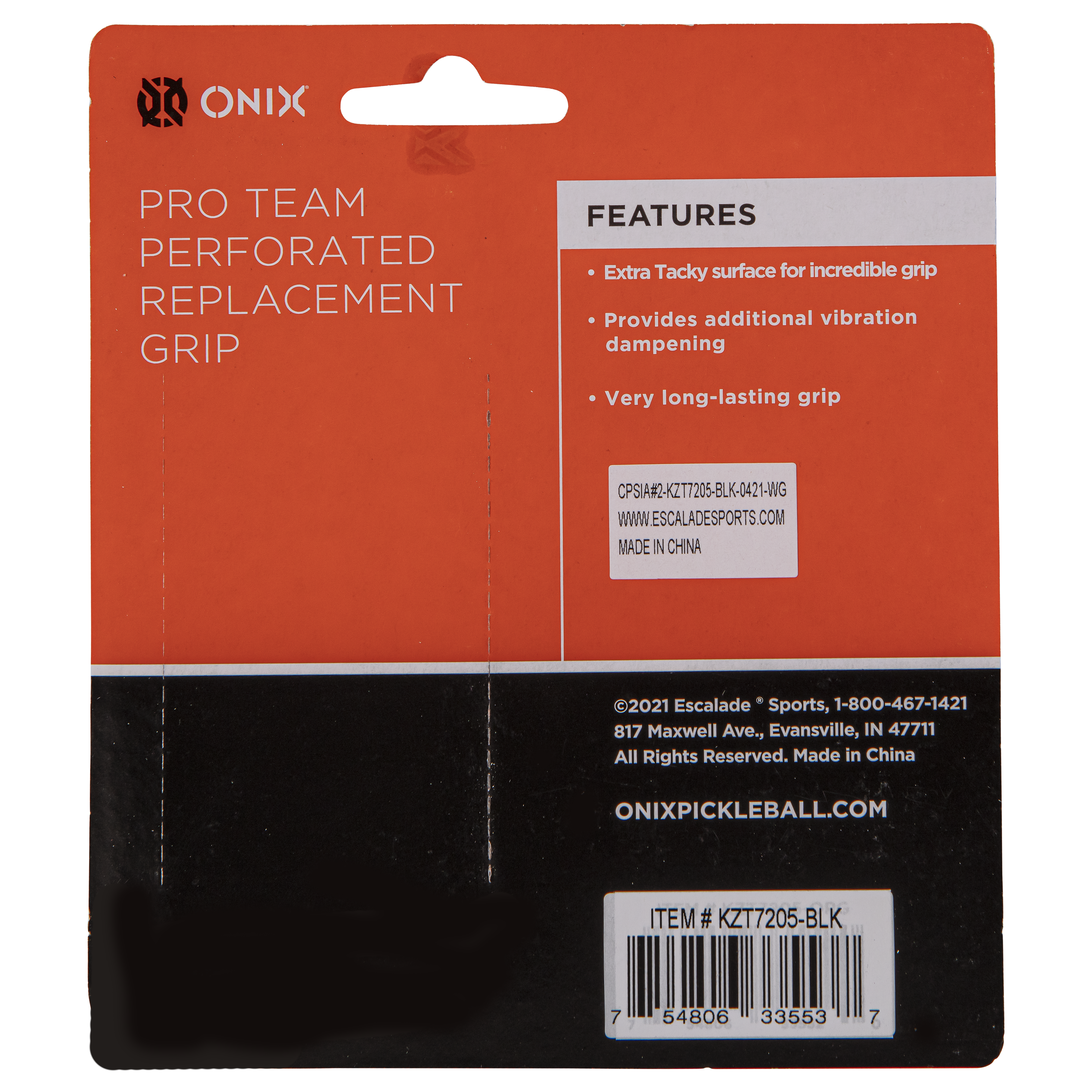 ONIX Pickleball Pro Team Perforated Replacement Grip - Black/Orange