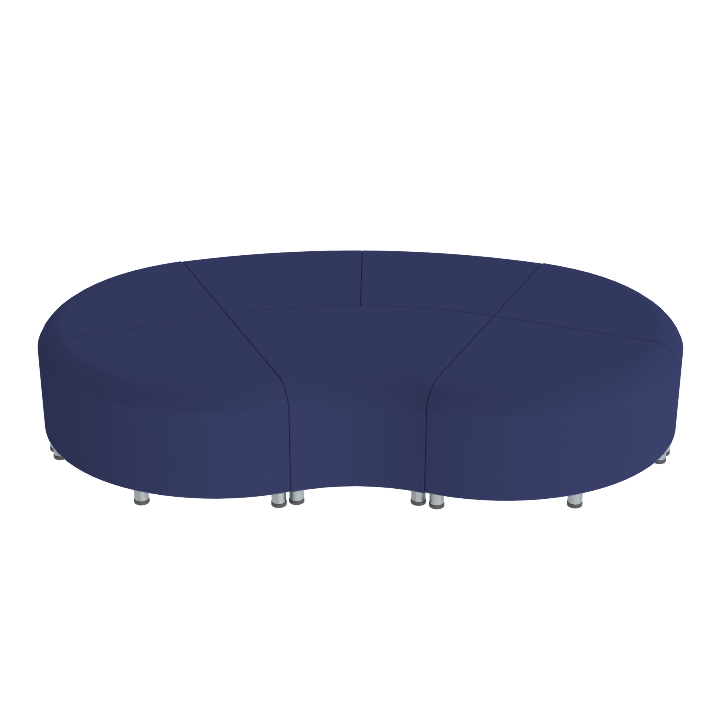 Pro Series Connect Curved Wavelet Backless Seating, 7-Piece Set - Navy