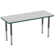 24" x 60" Rectangle T-Molding Activity Table with Adjustable Super Legs - Gray/Green/Black