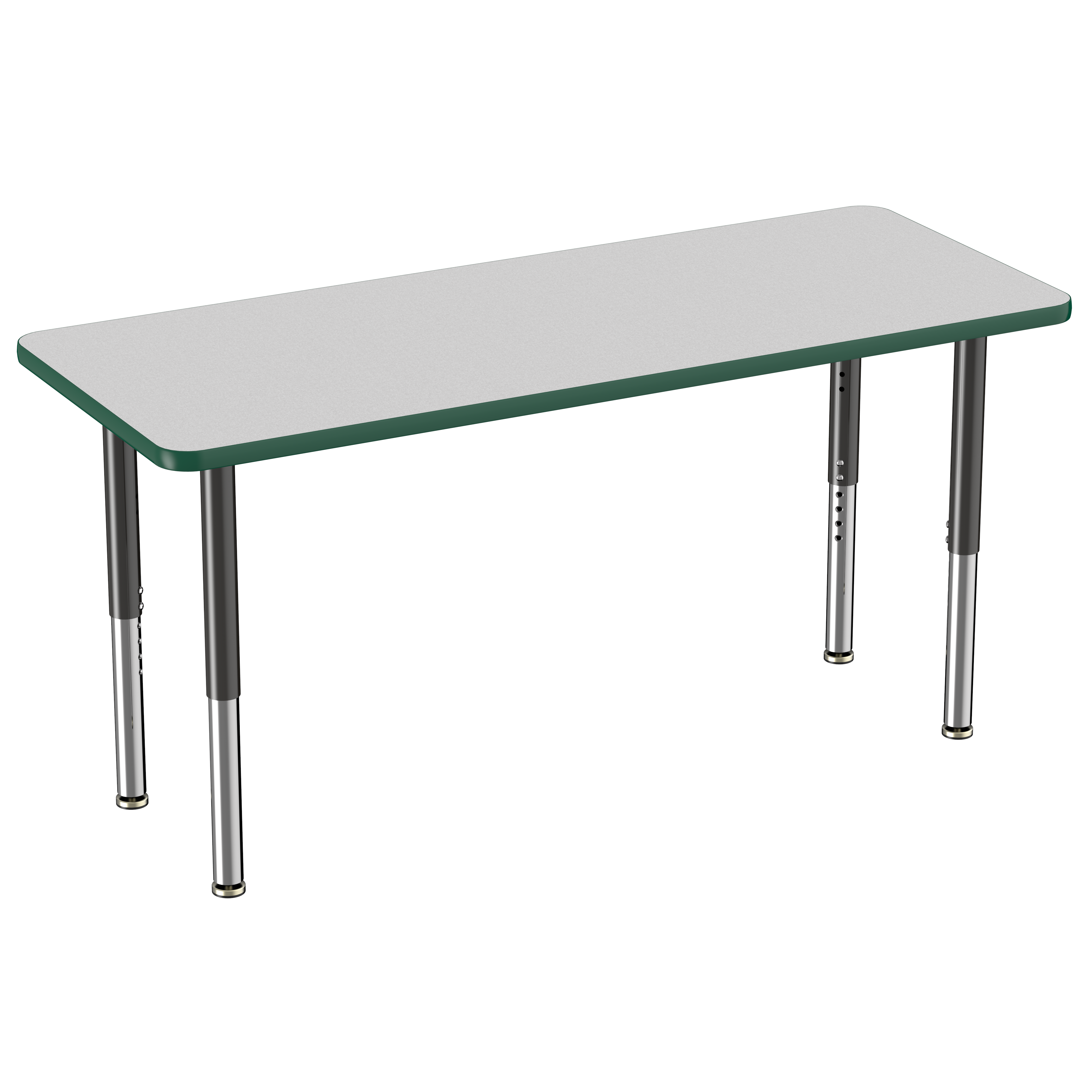 24" x 60" Rectangle T-Molding Activity Table with Adjustable Super Legs - Gray/Green/Black