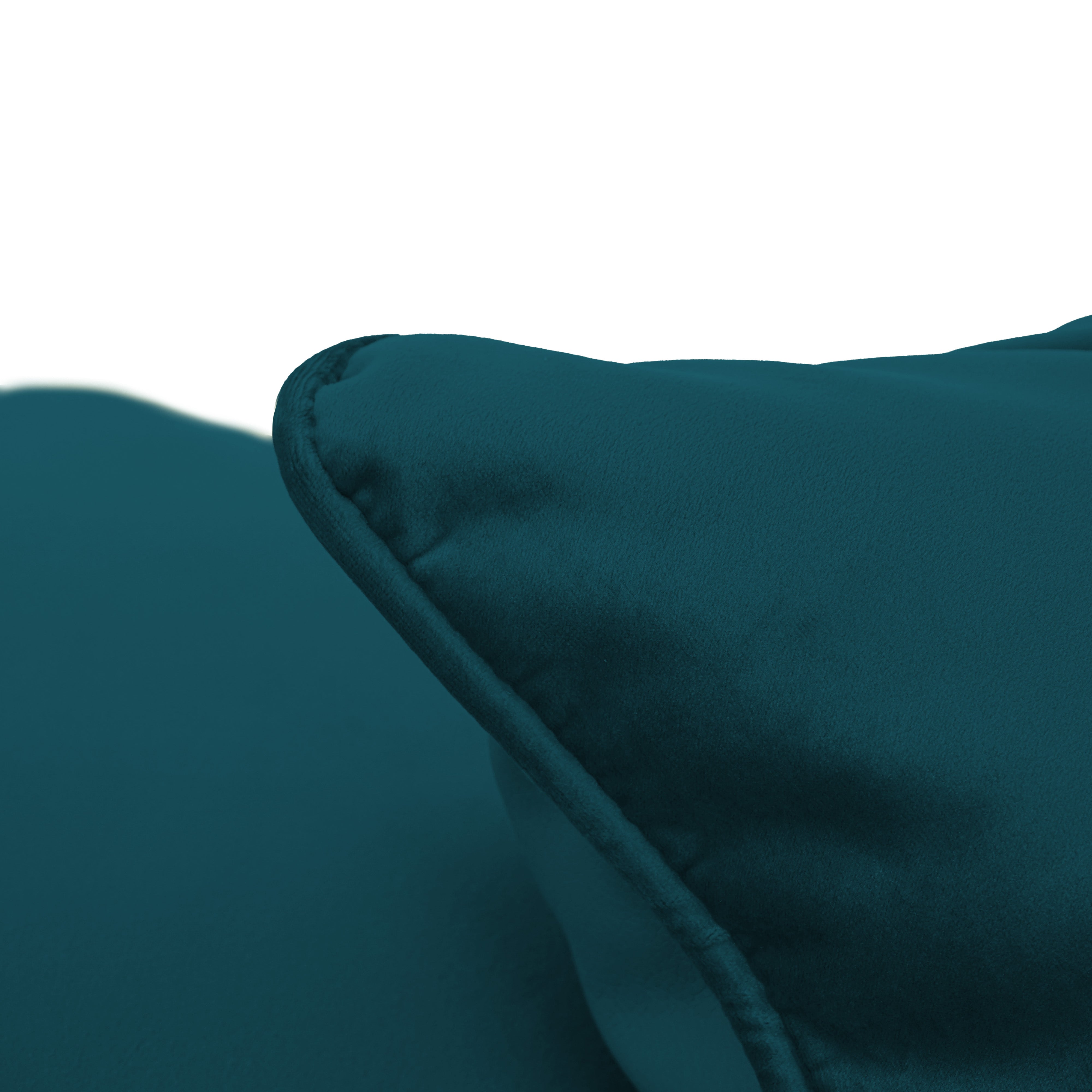 18" x 18" Square Microfiber and Faux Leather Pillow with Piping, 2-Piece - Peacock