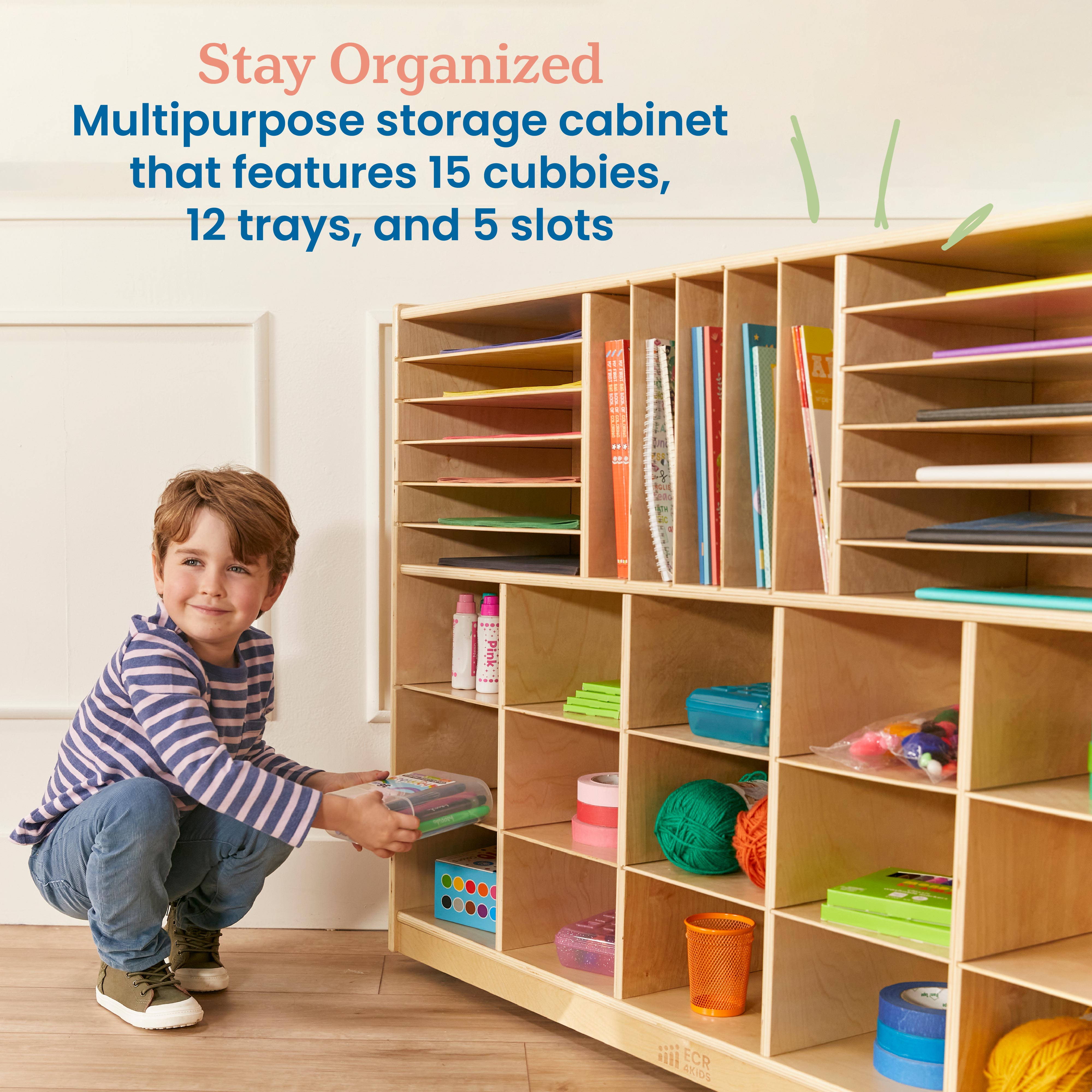 Multi-Section Storage Cabinet - Natural