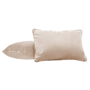 16" x 24" Rectangle Lumbar Microfiber Pillow with Piping, 2-Piece - Beige