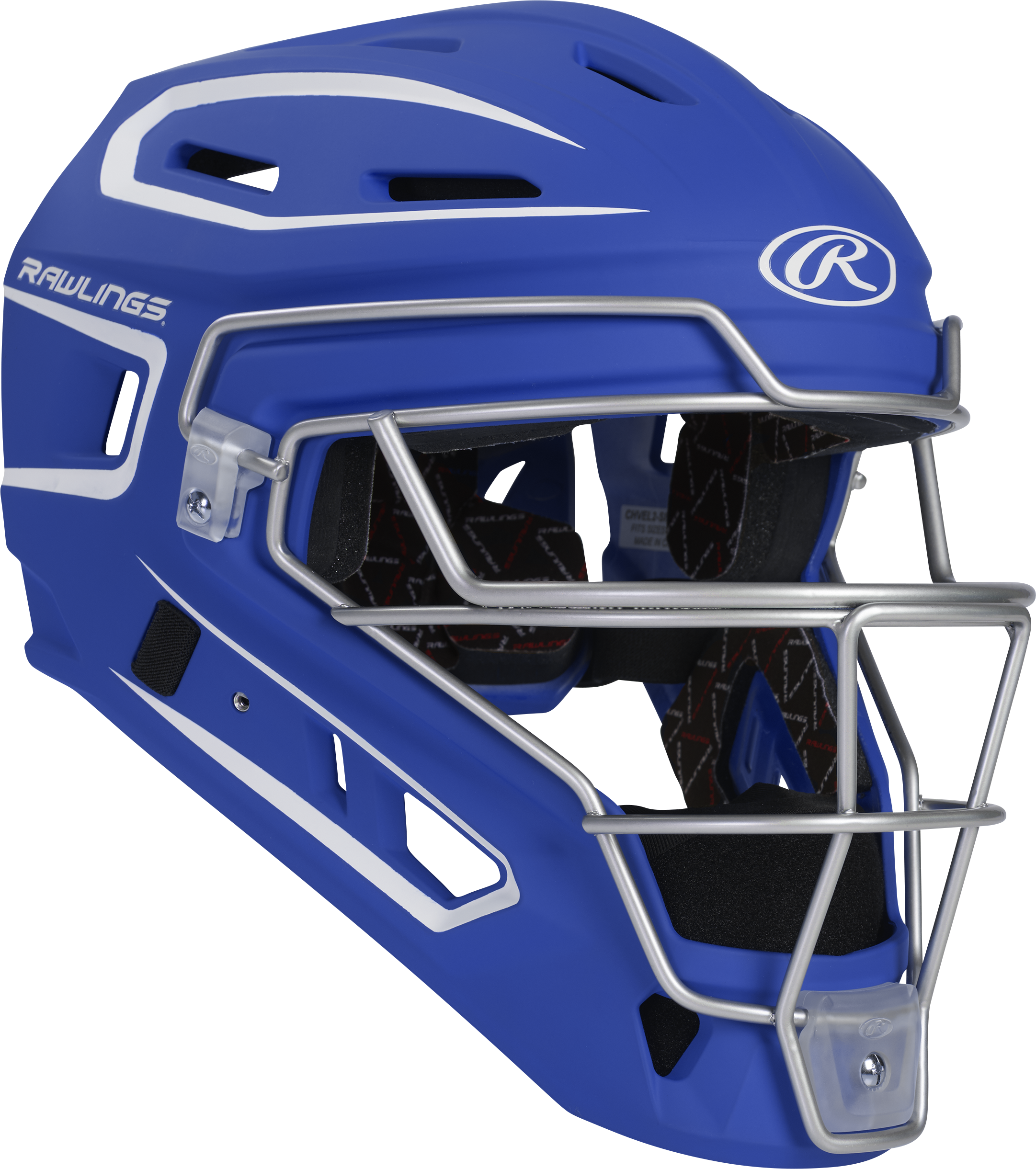 Rawlings Velo 2.0 Matte Senior Catchers Helmet - Royal/White
