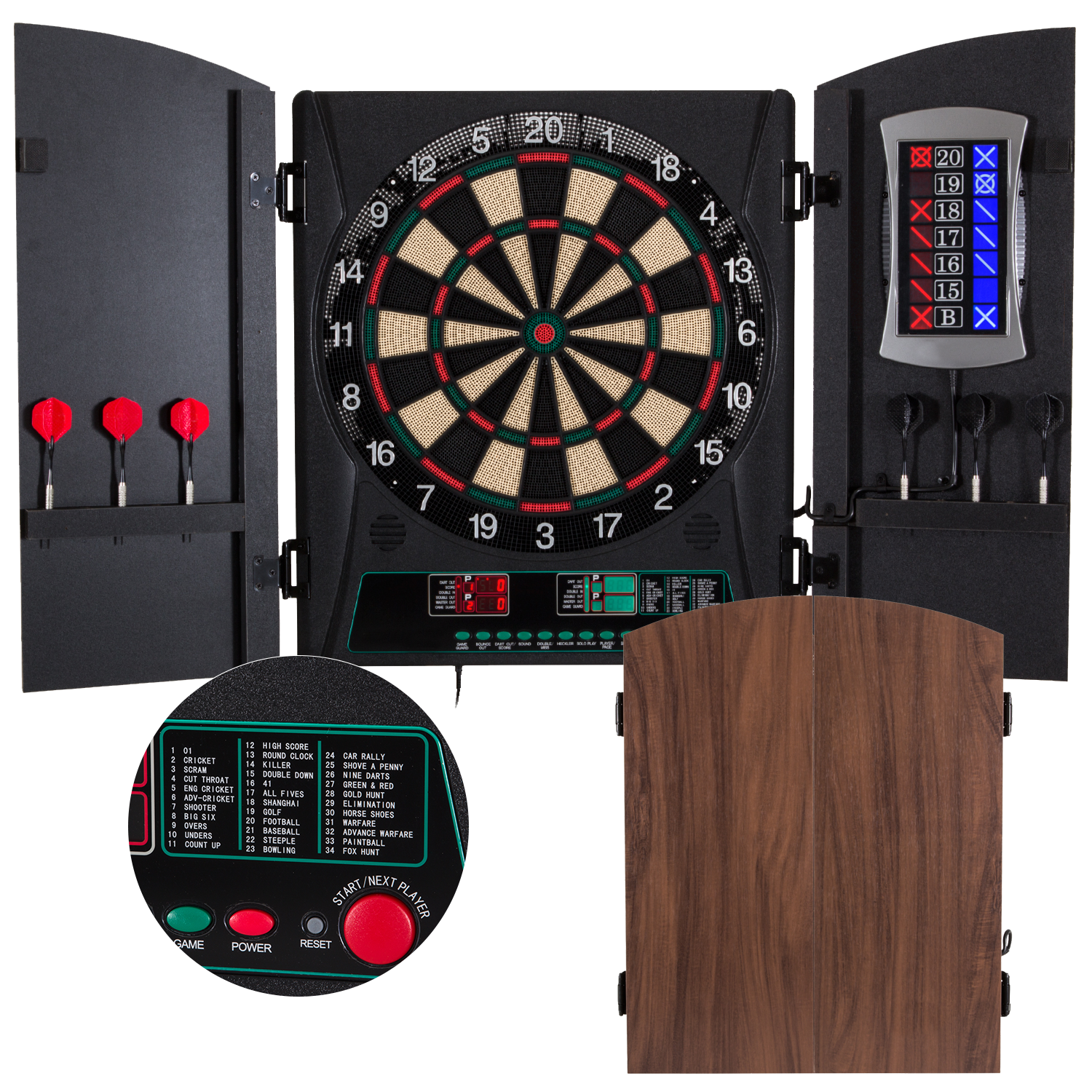 Arachnid Cricket Maxx 1.0 Electronic Dartboard and Cabinet