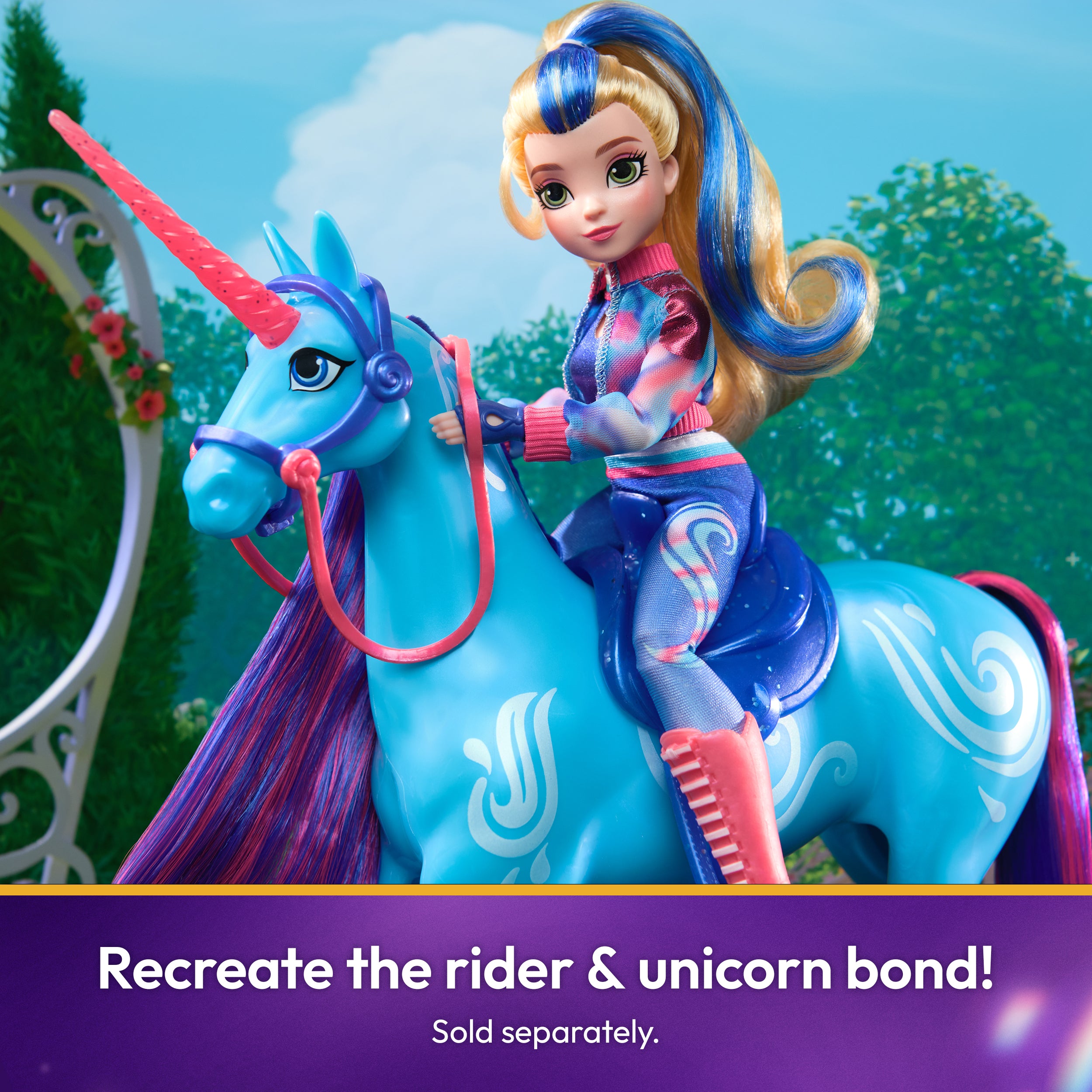 Unicorn Academy, River with 2 Riding Accessories, 11”, Compatible with Isabel, Dolls & Unicorn Toys for Girls Ages 4 and up