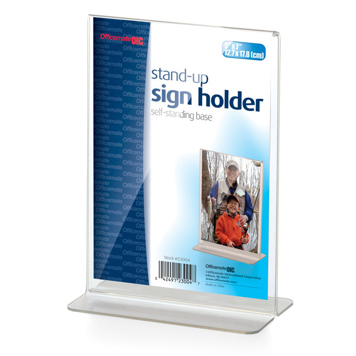 Sign Holder, Upright Vertical, 5"W x 7"H