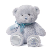 Baby GUND My First Teddy Bear, Ultra Soft Animal Plush Toy for Babies and Newborns, Blue, 10”