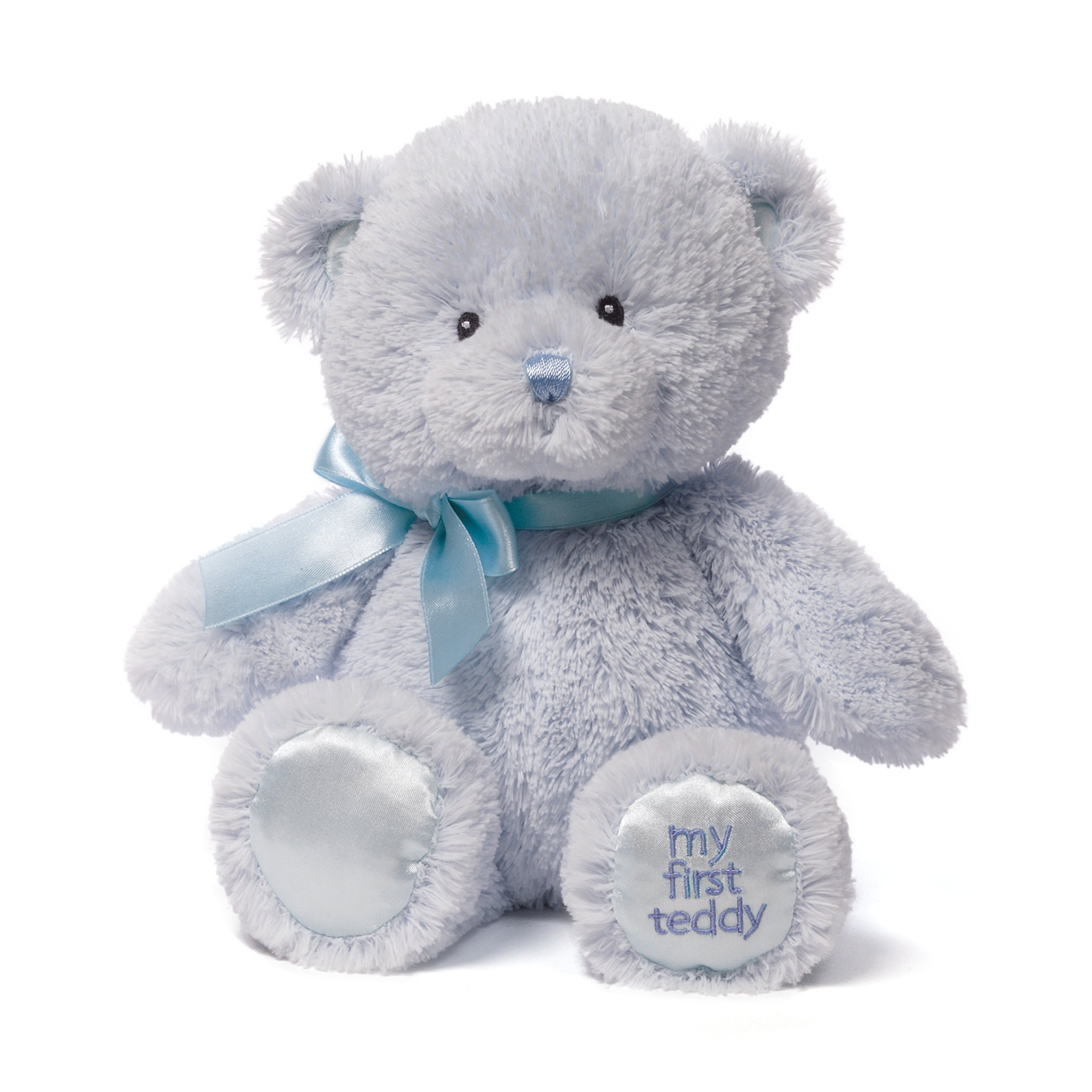 Baby GUND My First Teddy Bear, Ultra Soft Animal Plush Toy for Babies and Newborns, Blue, 10”