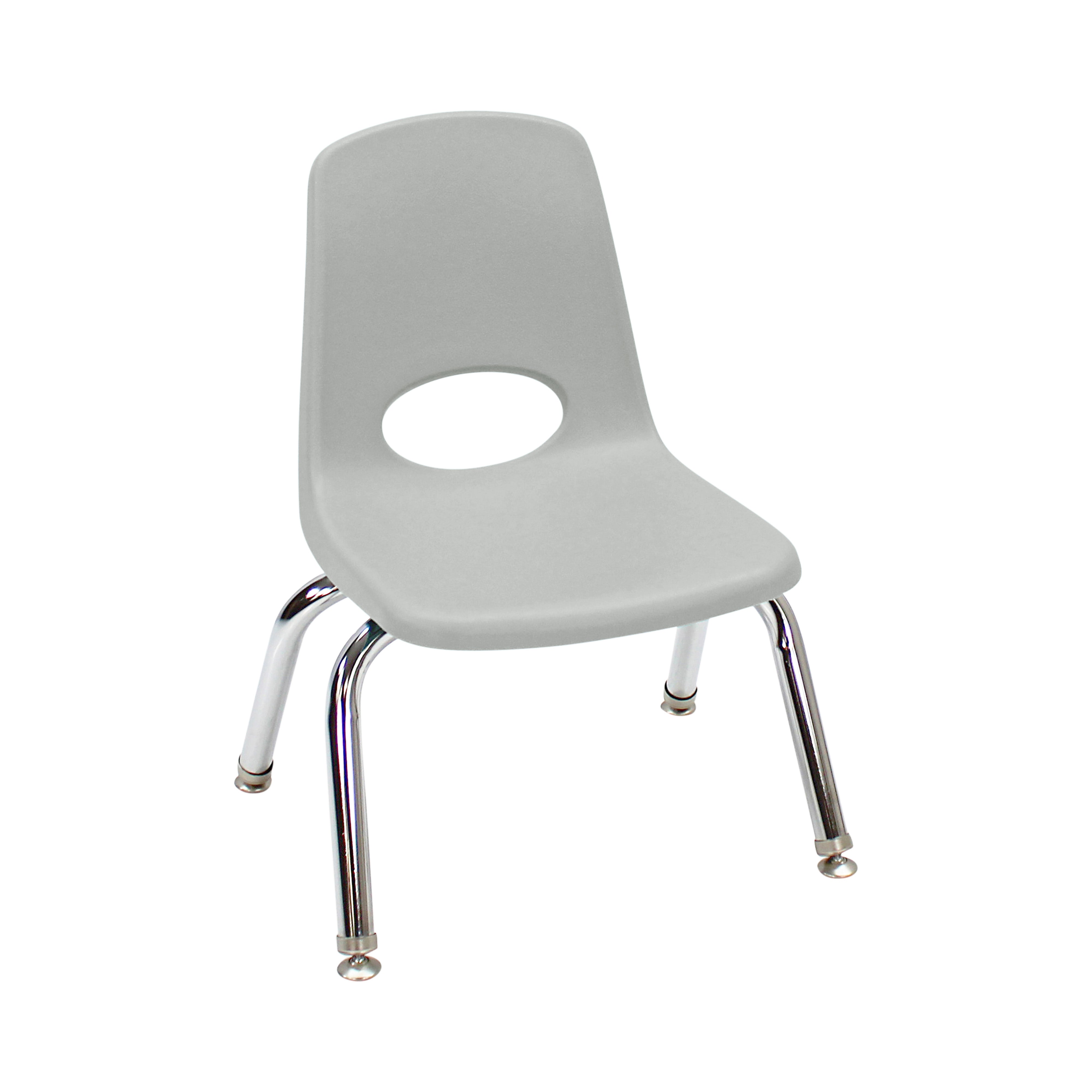 10" Stack Chair with Swivel Glides - Light Gray