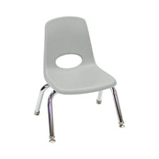 10" Stack Chair with Swivel Glides - Light Gray