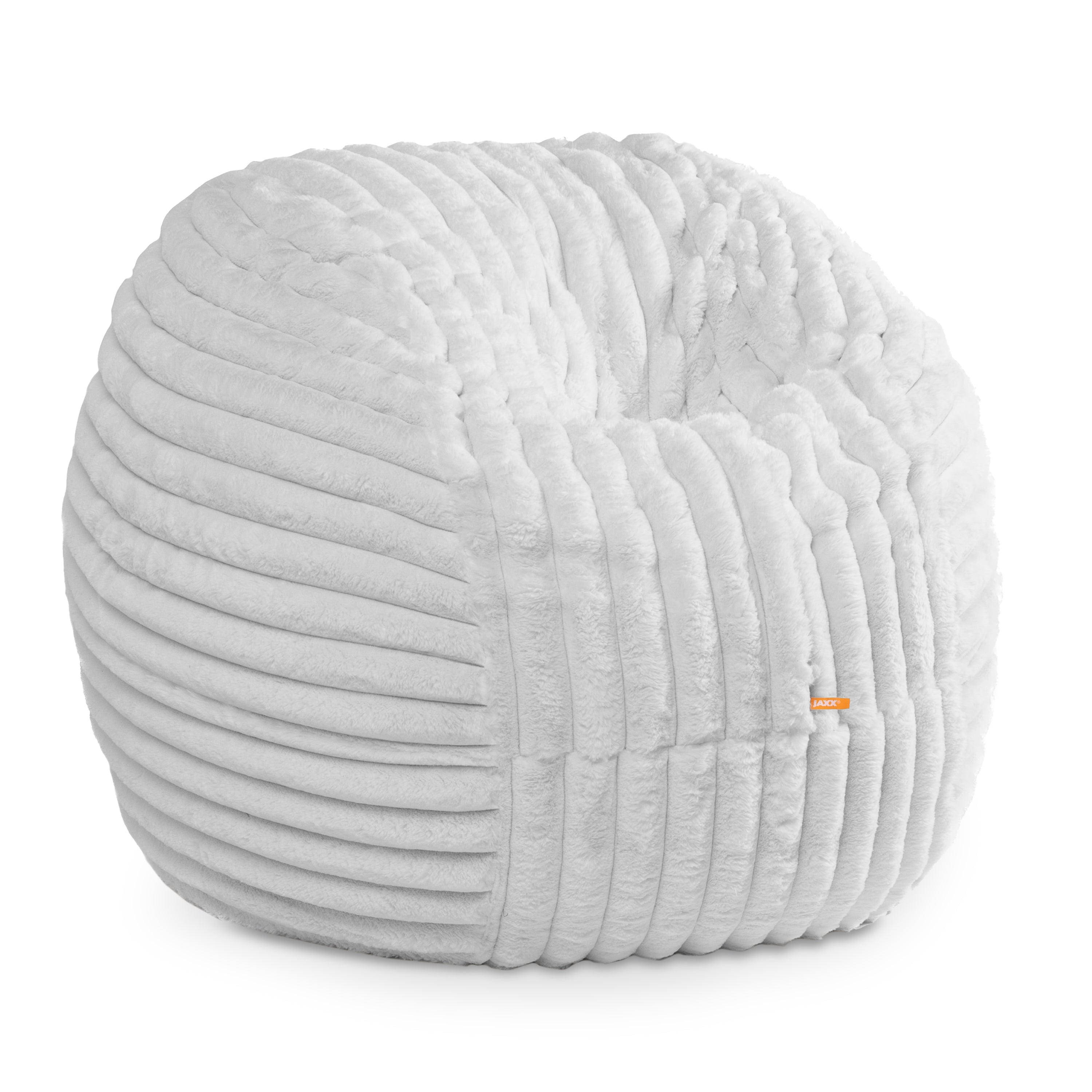 Jaxx Saxx 4ft - Large Round Bean Bag for Adults - Made in the USA - Luxuriously Soft Plush Faux Fur, Grey