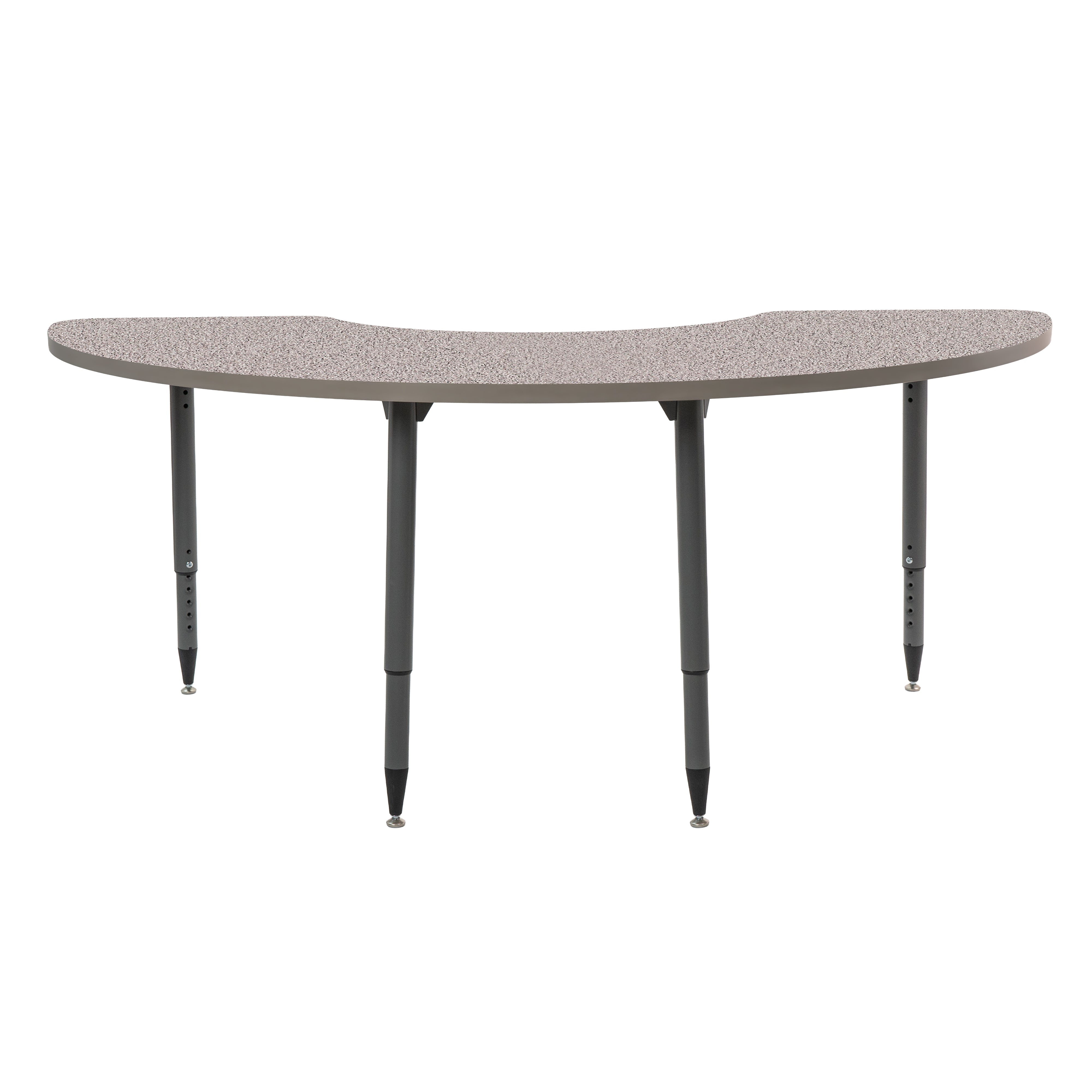 Adapte 36" x 72" Half Moon Thermofused Activity Table with Adjustable Tapered Legs - Gray/North Sea