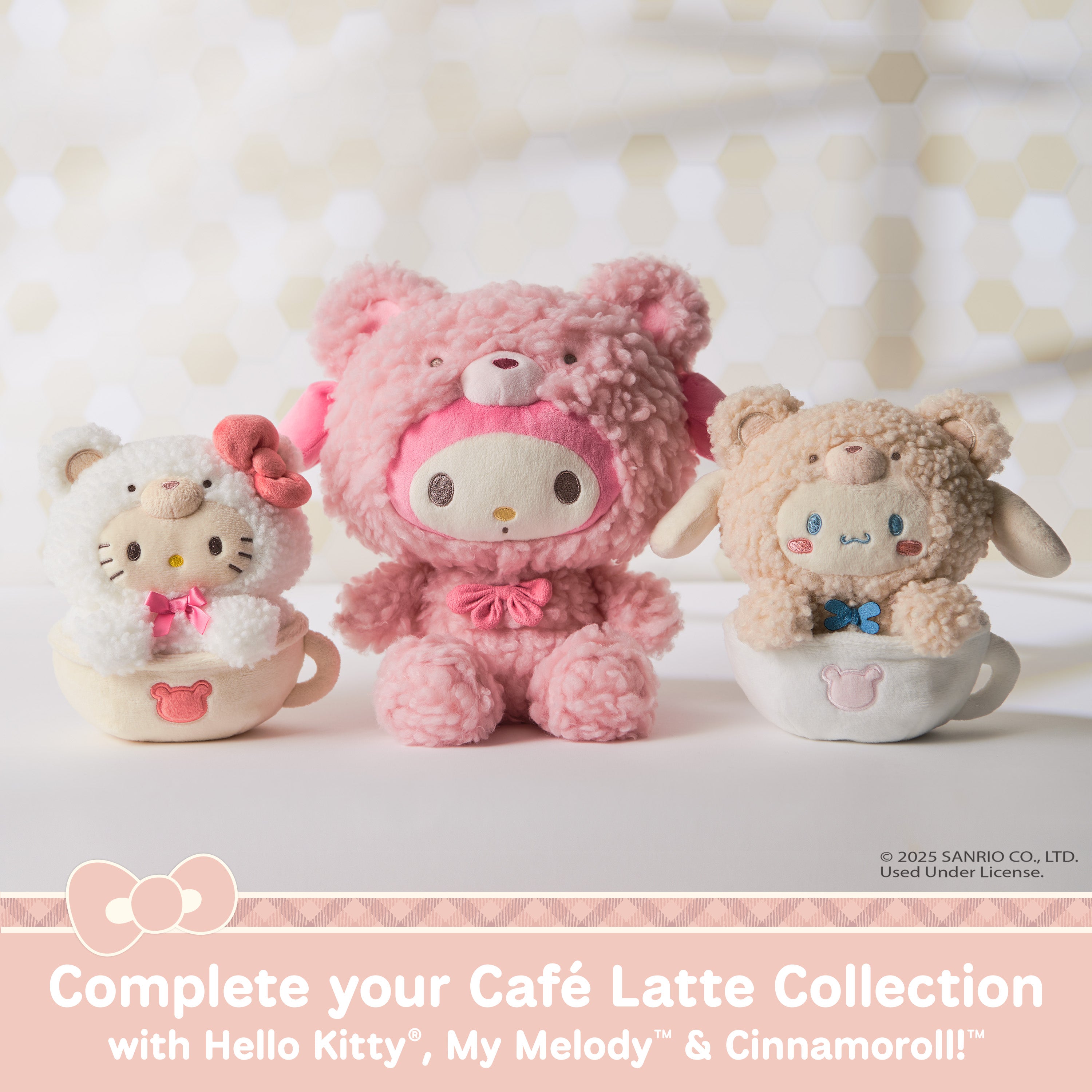 GUND Sanrio Official Hello Kitty and Friends Cinnamoroll Café Latte Teddy Bear Plush, Collectible Plush Toy, Stuffed Animal for Ages 1 and Up, 6”