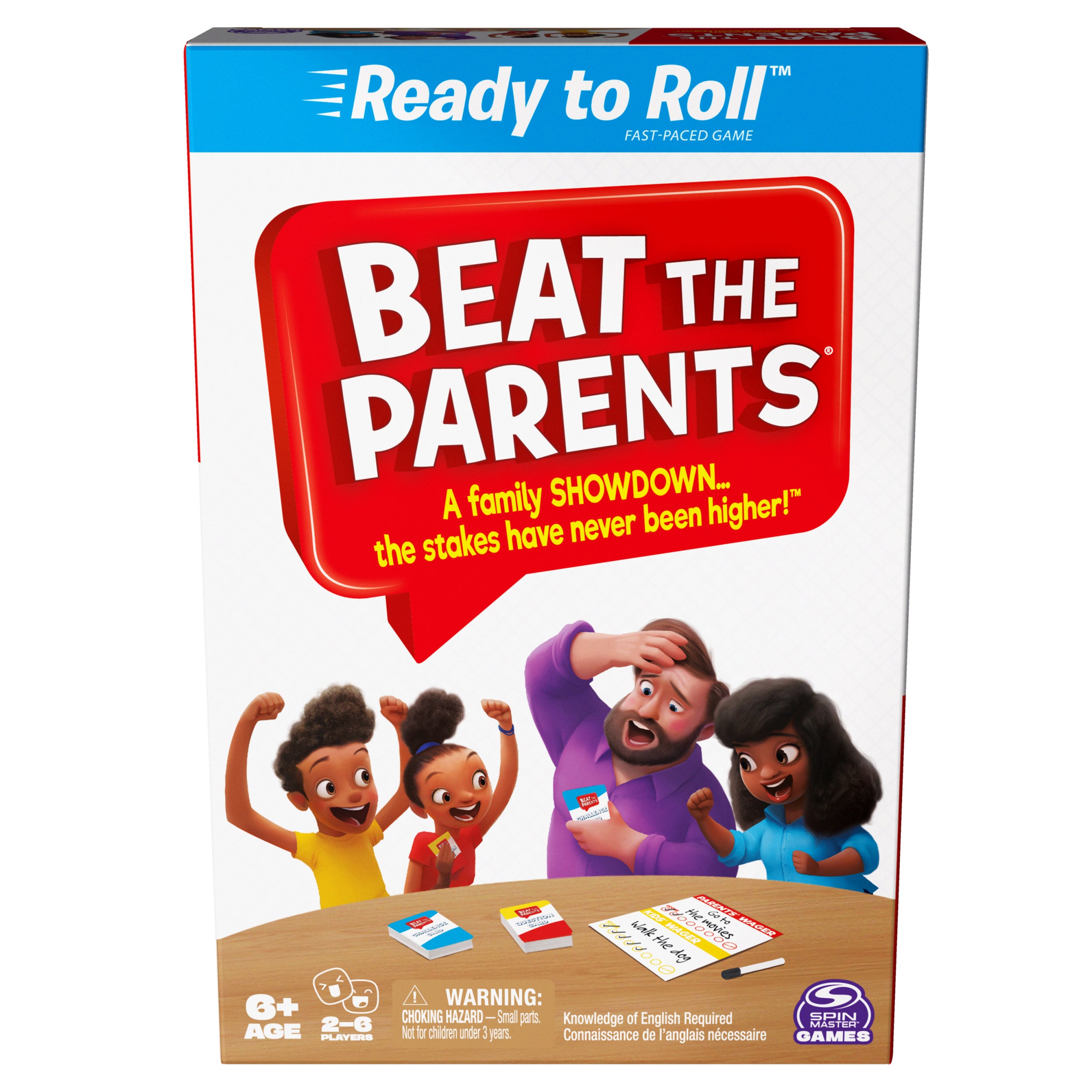 Beat the Parents, Ready to Roll Board Game Fast-Paced Classic Trivia Cards for Family Game Night, for Adults and Kids Ages 6 and up