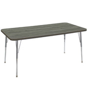 36" x 72" Rectangle La Madera Activity Table with Standard Legs - Gray Wood/Silver