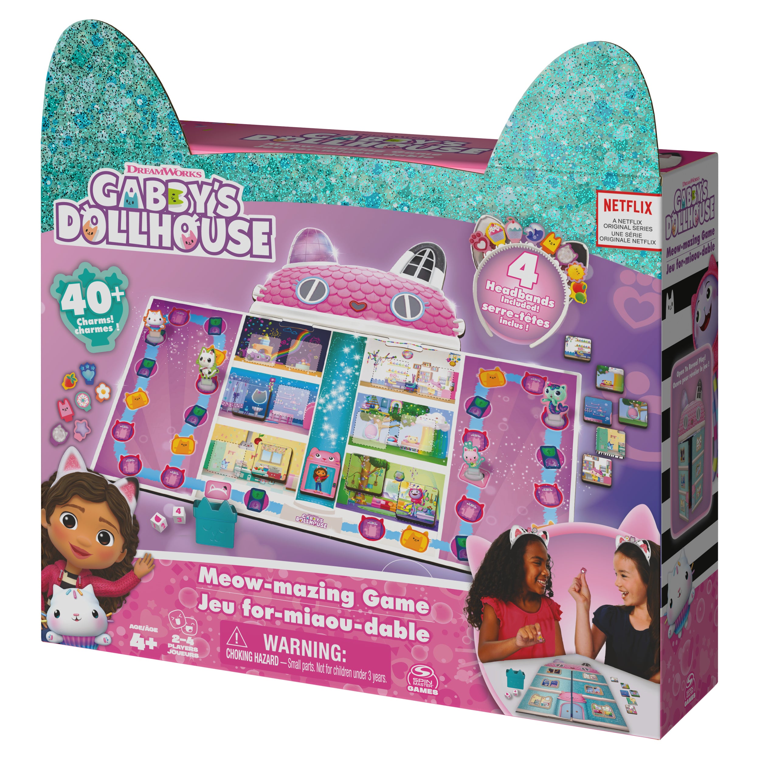 Spin Master Games, Gabby’s Dollhouse, Meow-mazing Board Game, Board Game for Kids, Family Games, Preschool Game for Families & Kids Ages 4+