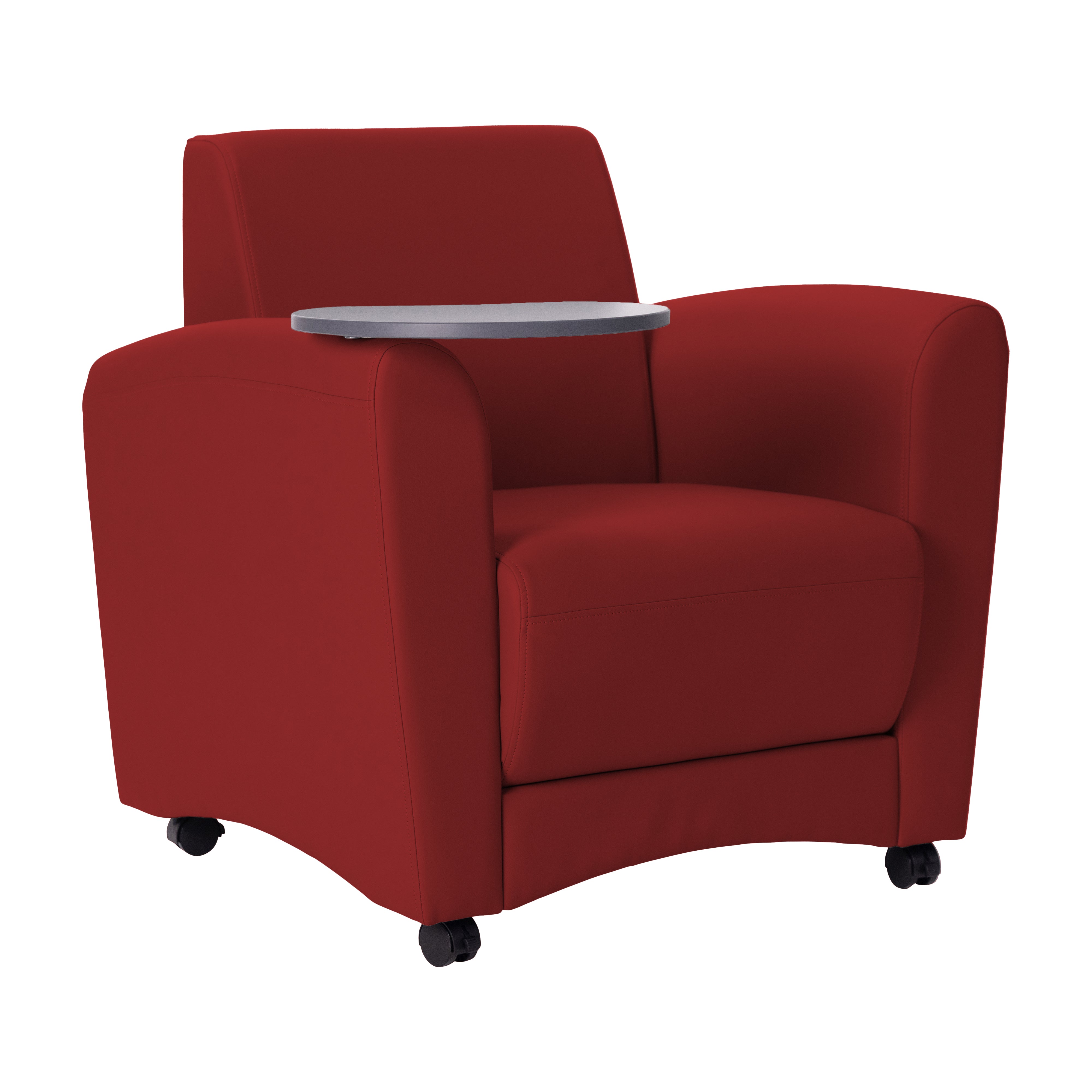 Pro Series Upholstered Common Area Chair with Tablet - Crimson/Cosmic Strandz