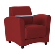 Pro Series Upholstered Common Area Chair with Tablet - Crimson/Cosmic Strandz