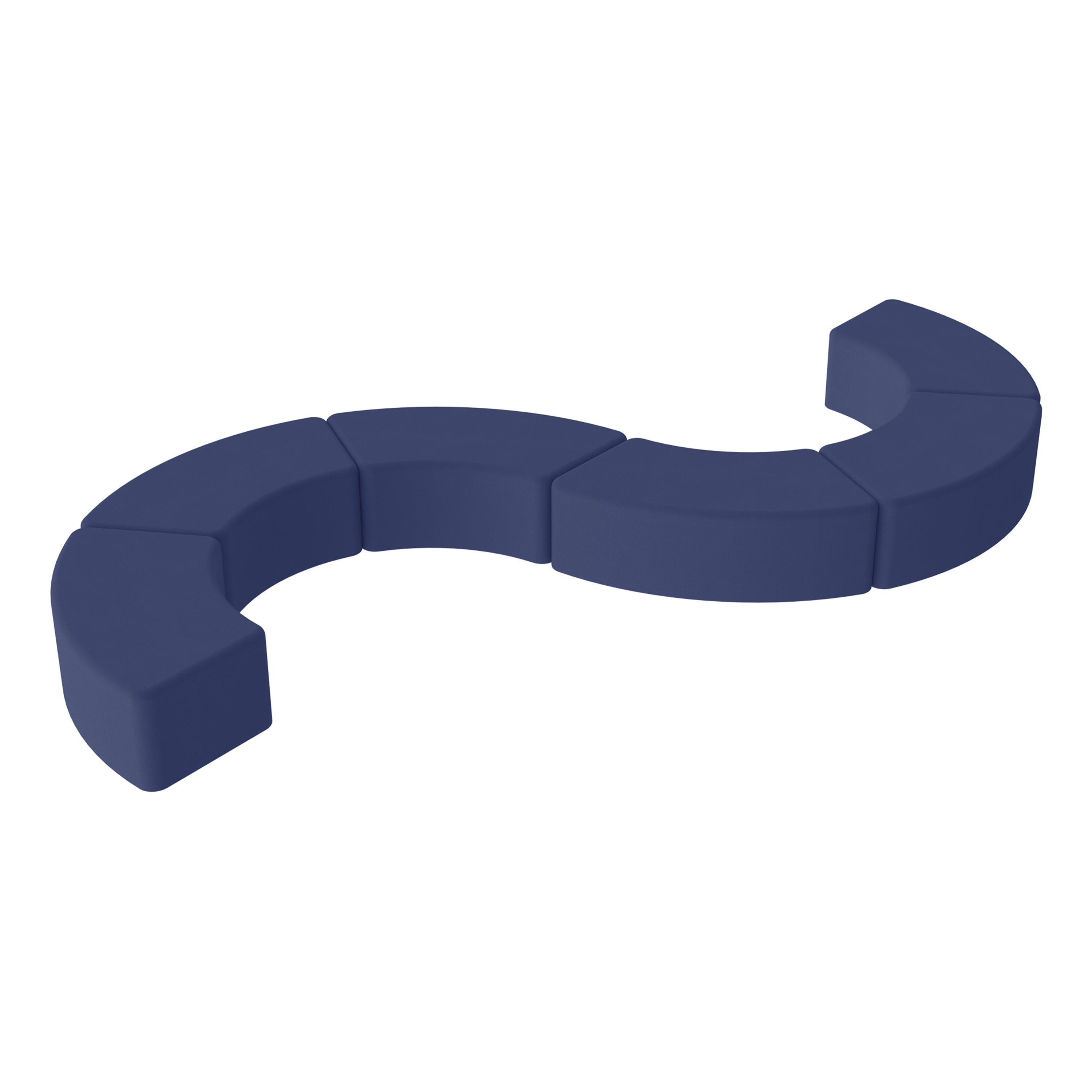 Pro Series Upholstered S Curve Ottoman 12" Height, 6-Piece - Navy