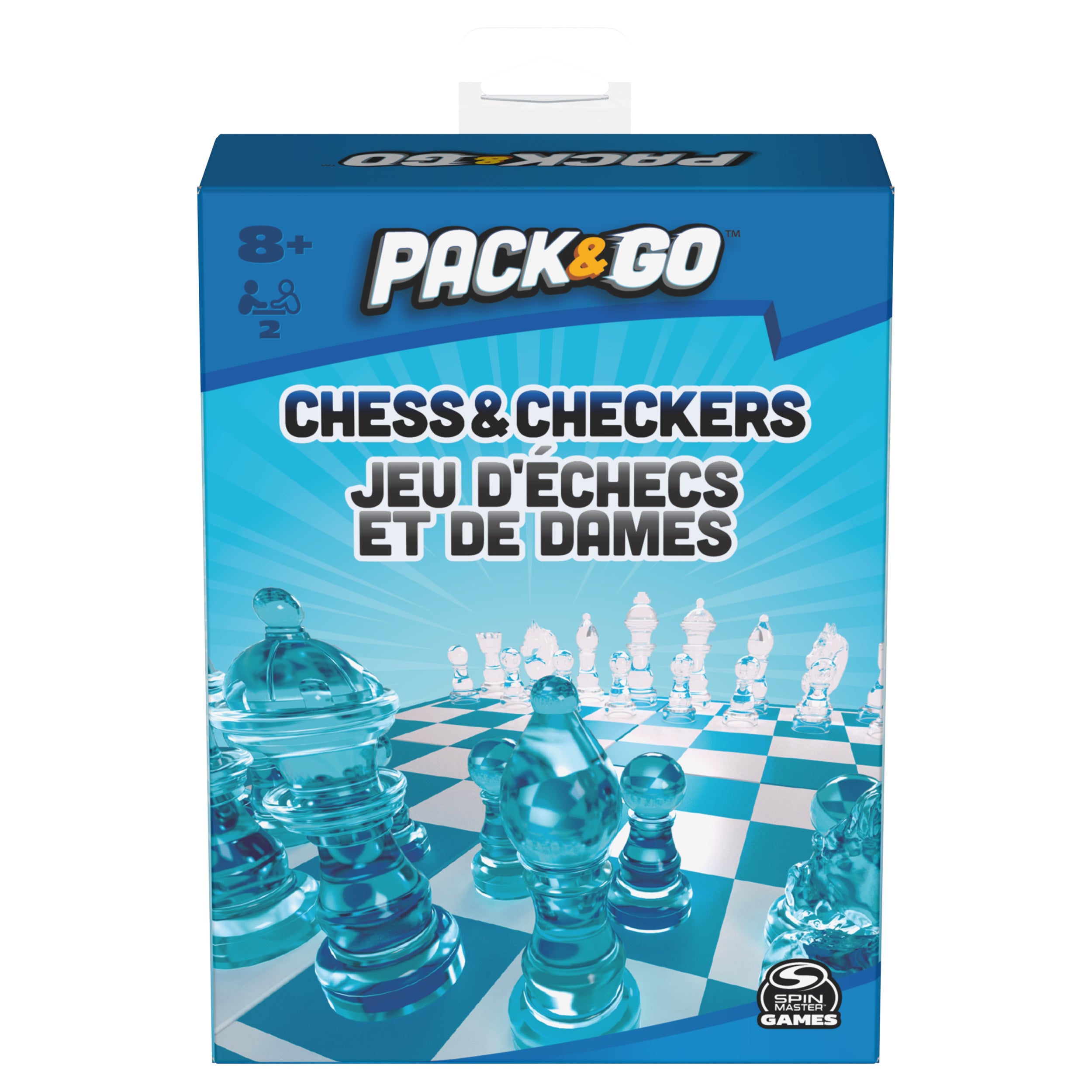 Pack & Go Chess & Checkers Board Game from Spin Master Games Portable 2-Player Games Chess Board Chess Set for Adults and Kids Ages 8 and up