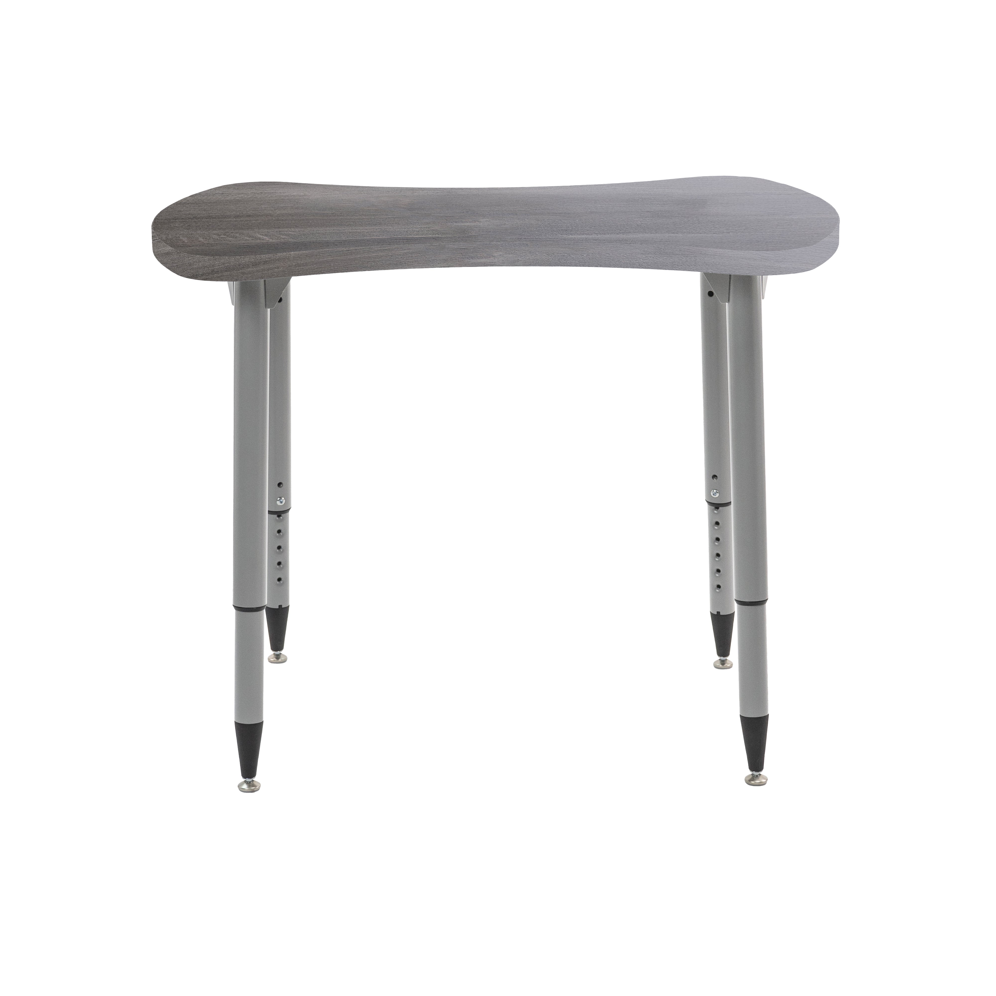 Adapte 25" x 37" Bowtie Woodgrain Activity Table with Adjustable Tapered Legs - Gray Wood/Silver