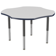 48" x 48" Clover T-Molding Activity Table with Adjustable Super Legs - Gray/Navy/Black