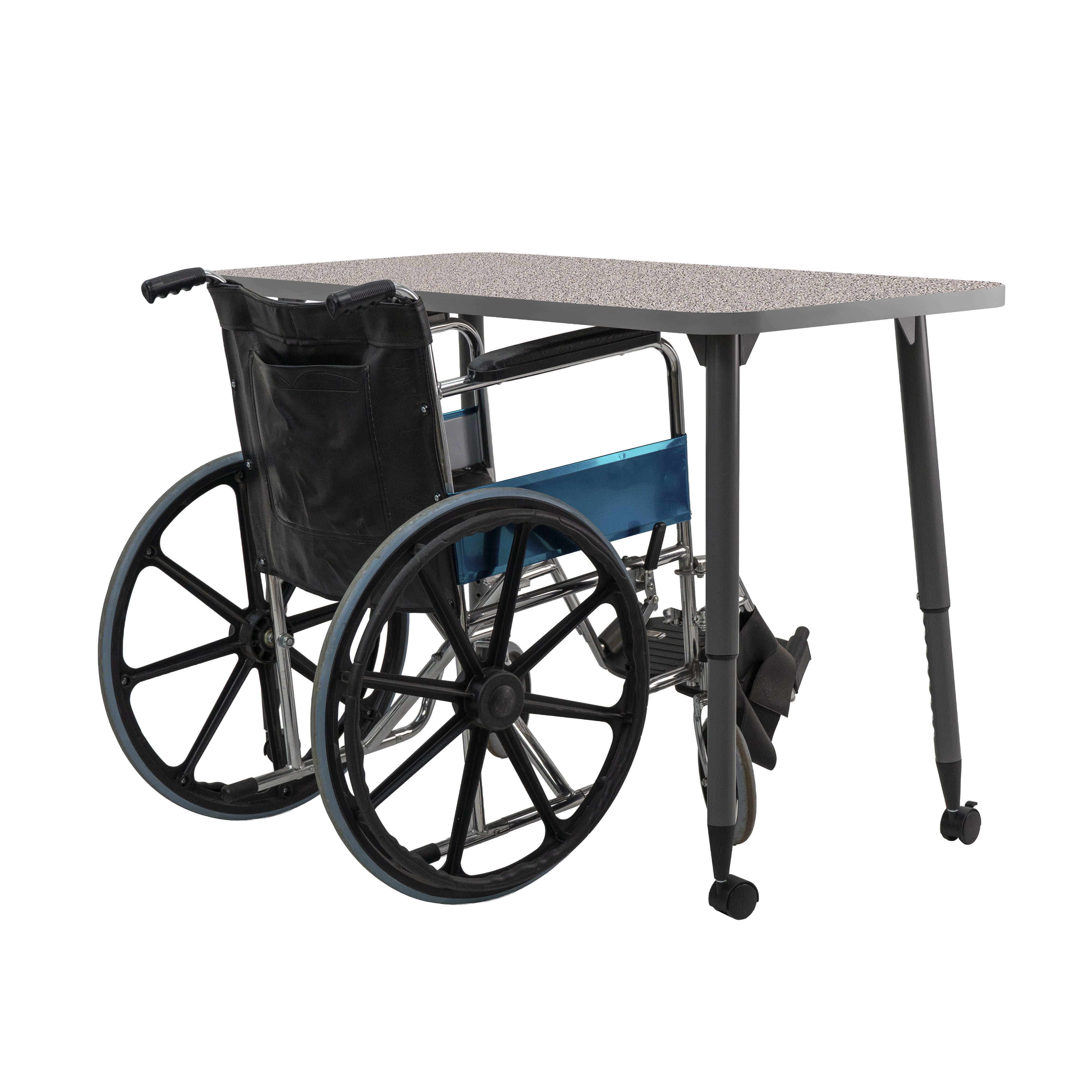 Adapte 24" x 48" Rectangle Thermofused Activity Table with Adjustable Tapered Legs - Gray/North Sea