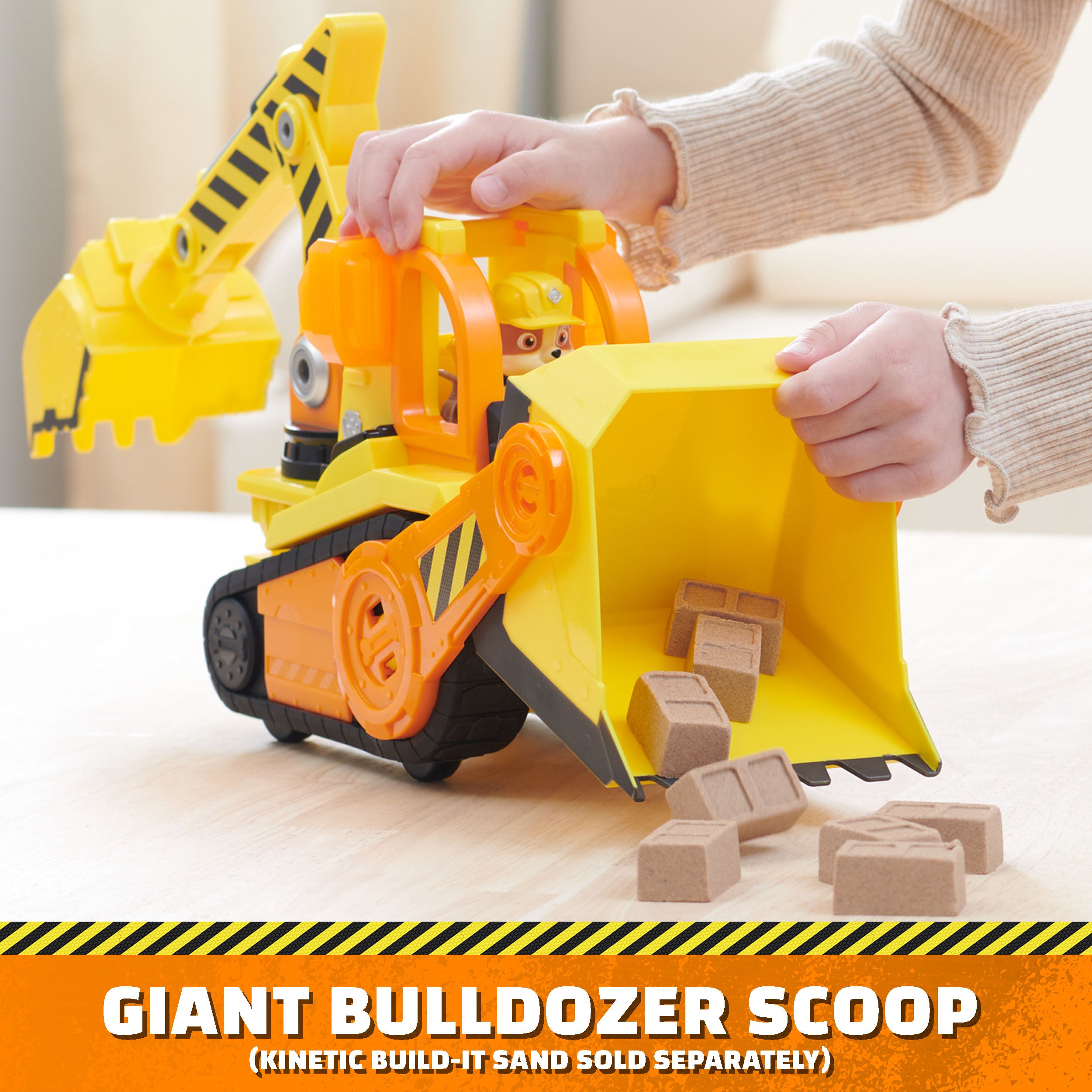 Rubble & Crew, Bark Yard Deluxe Bulldozer Construction Truck Toy with Lights, Sounds & Rubble Action Figure, Kids Toys for Boys & Girls Ages 3+