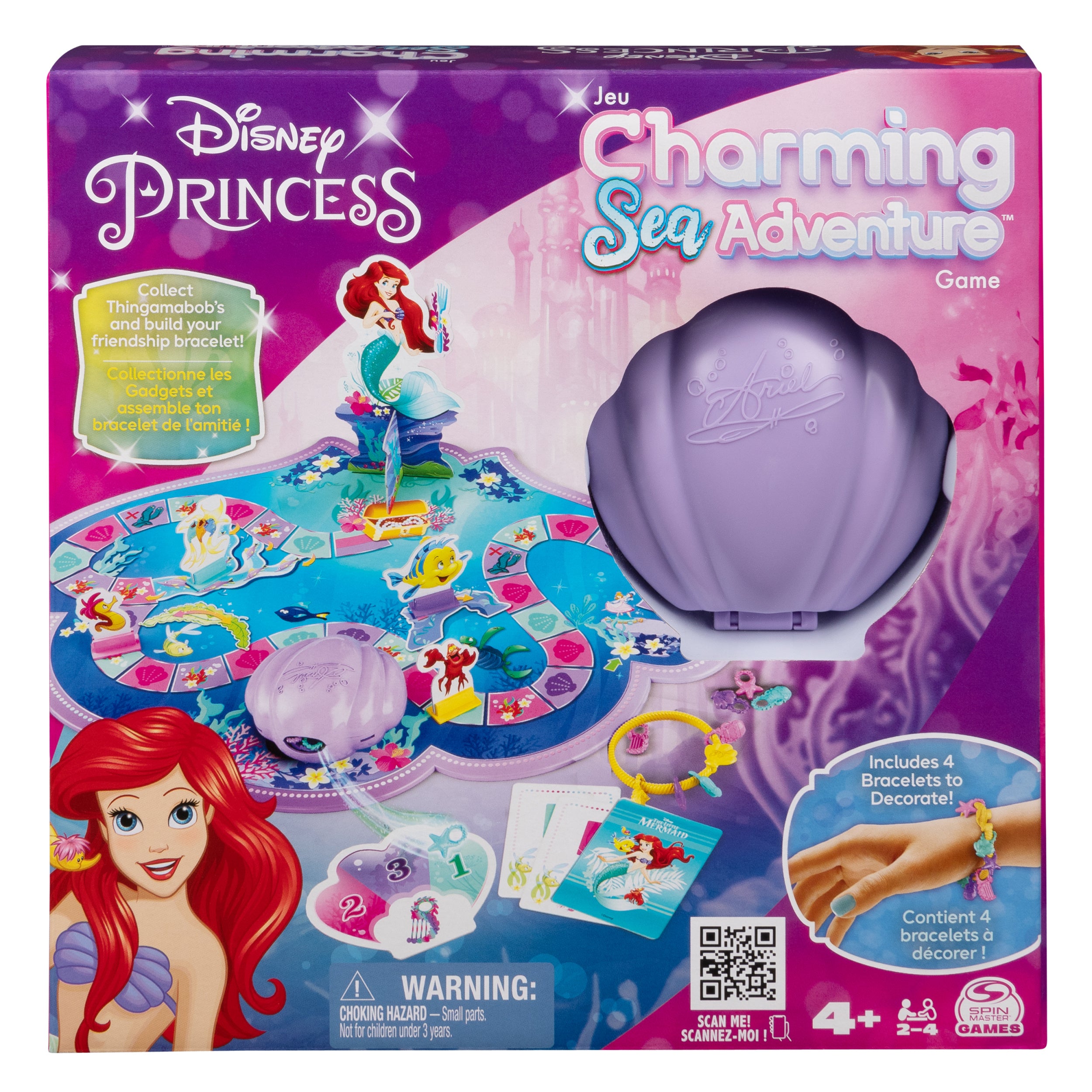 Spin Master Games, Disney Princess, Little Mermaid Charming Sea Adventure Game, Disney Princess Toys for Kids, 2-4 Players, for Ages 4+