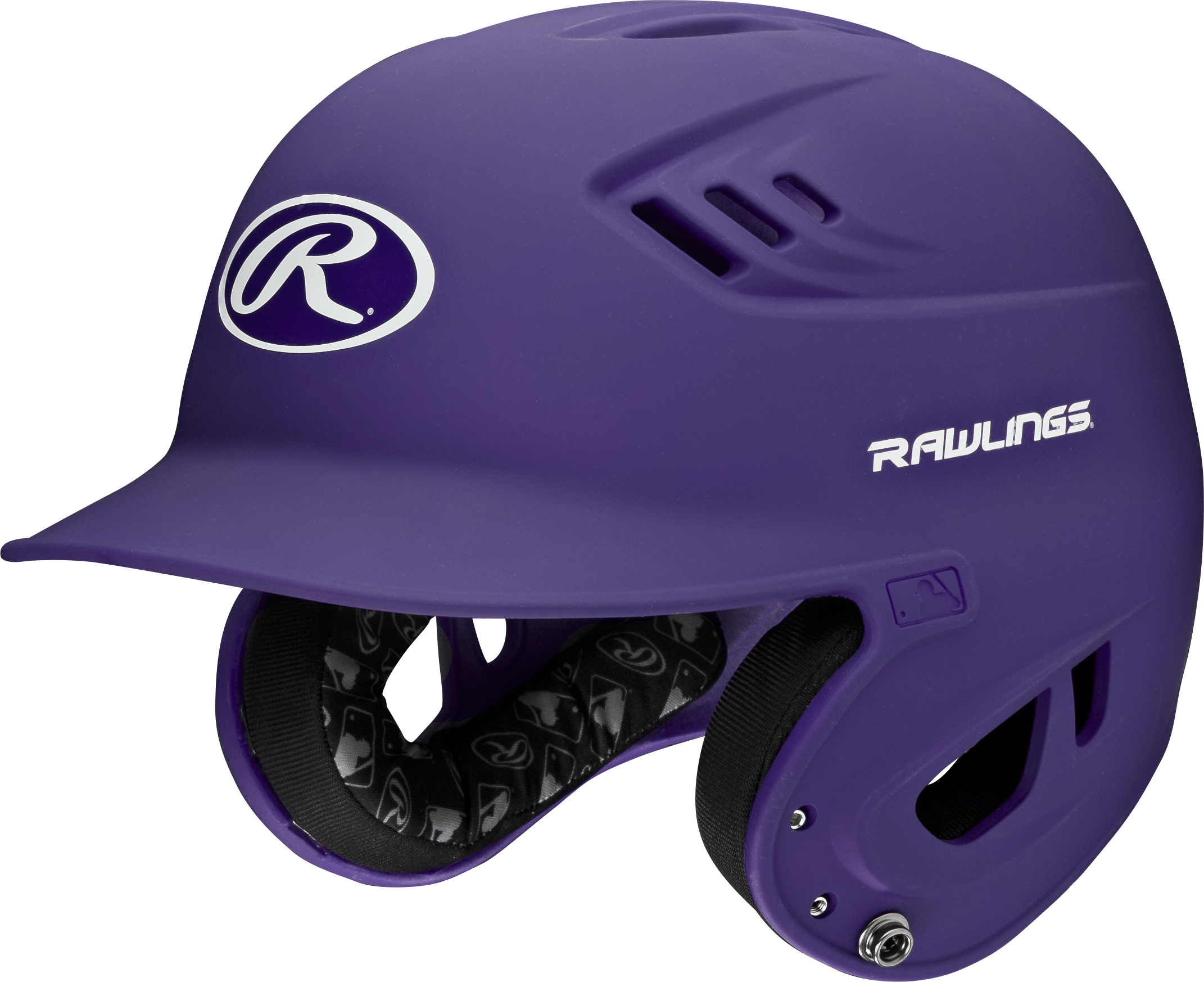 Rawlings R16 Matte Senior 1-Tone Baseball Helmet - Purple