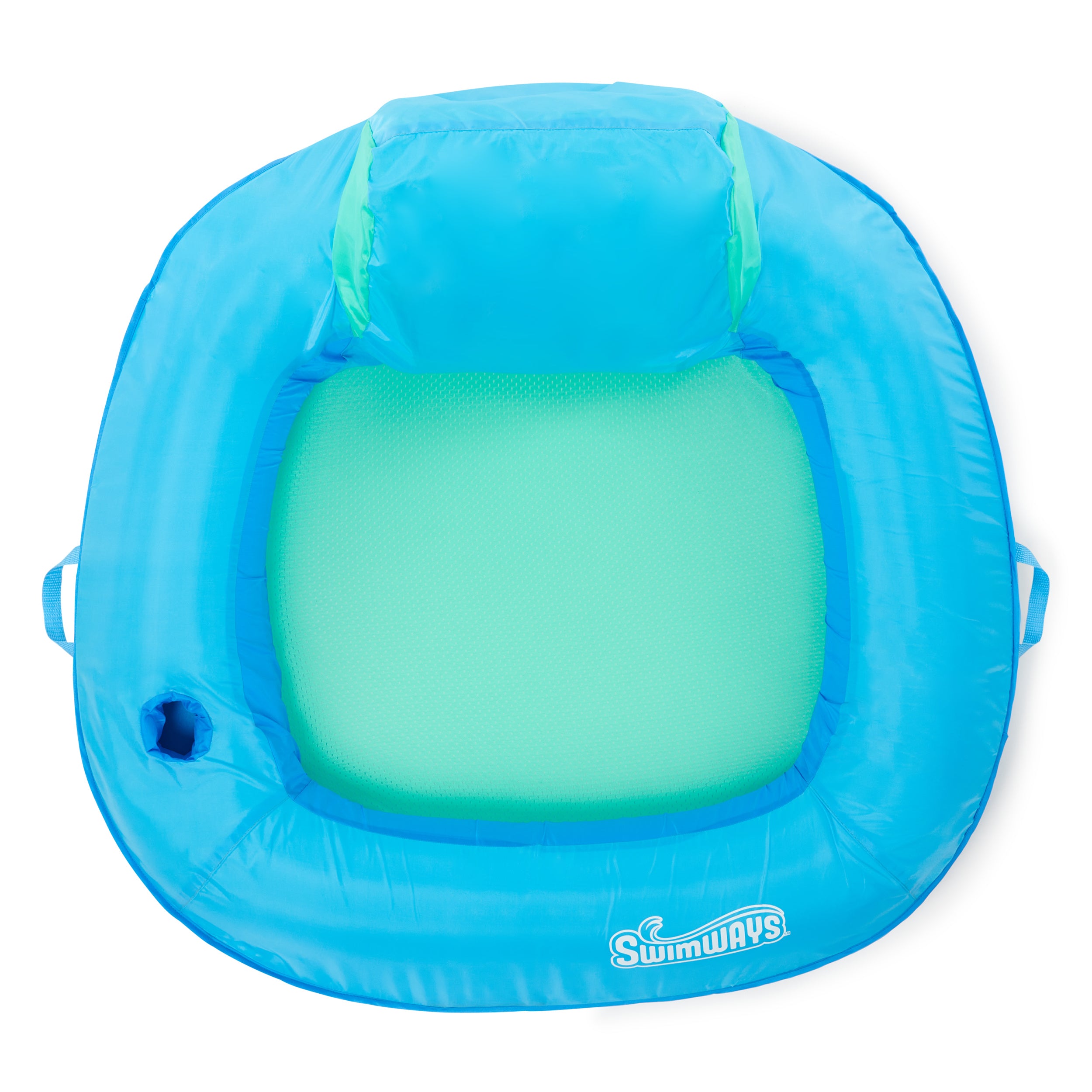 SwimWays Spring Float Premium SunSeat Inflatable Floating Chair with Hyper-Flate Valve, Blue