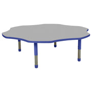 60" x 60" Flower T-Molding Activity Table with Adjustable Tiny Tot Legs - Gray/Blue