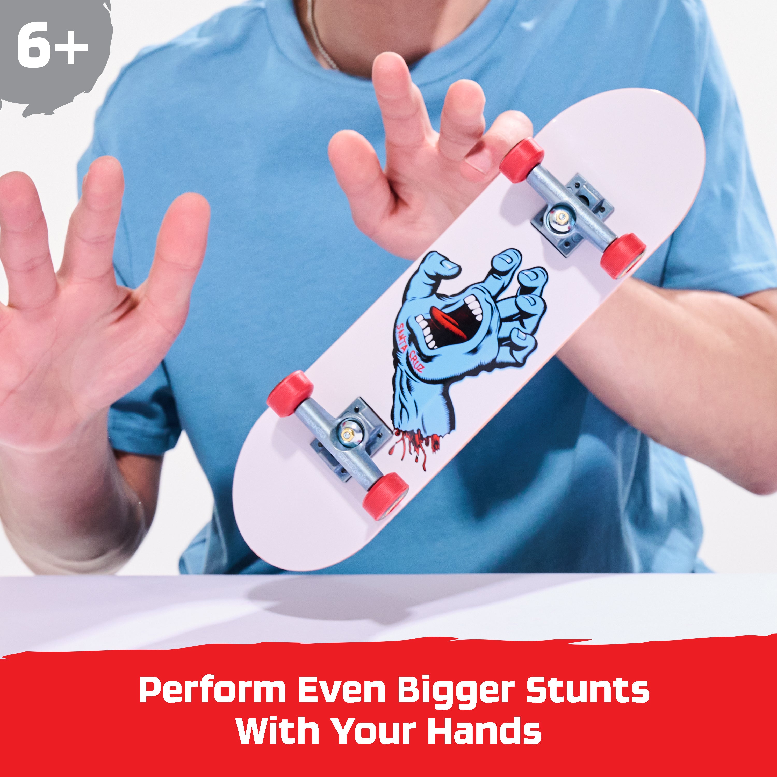 Tech Deck, Santa Cruz Handboard; Authentic Mini Skateboards, Kids Toys for Boys & Girls, Ages 6 and up Hands Use Only